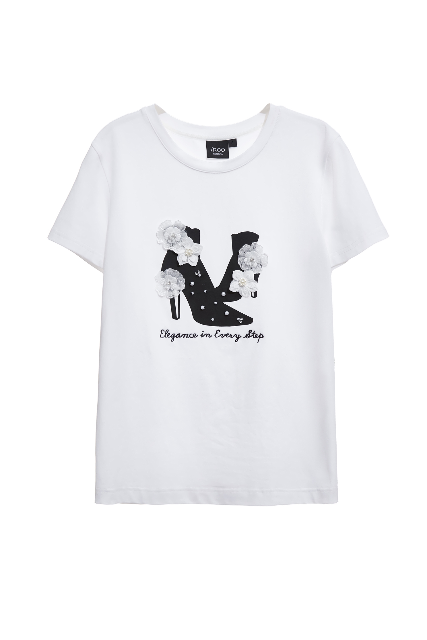 手工珍珠花飾短靴圖騰T恤手工珍珠花飾短靴圖騰T恤,T-Shirt,T恤,珍珠,秋冬穿搭,純棉,繡花,花花世界