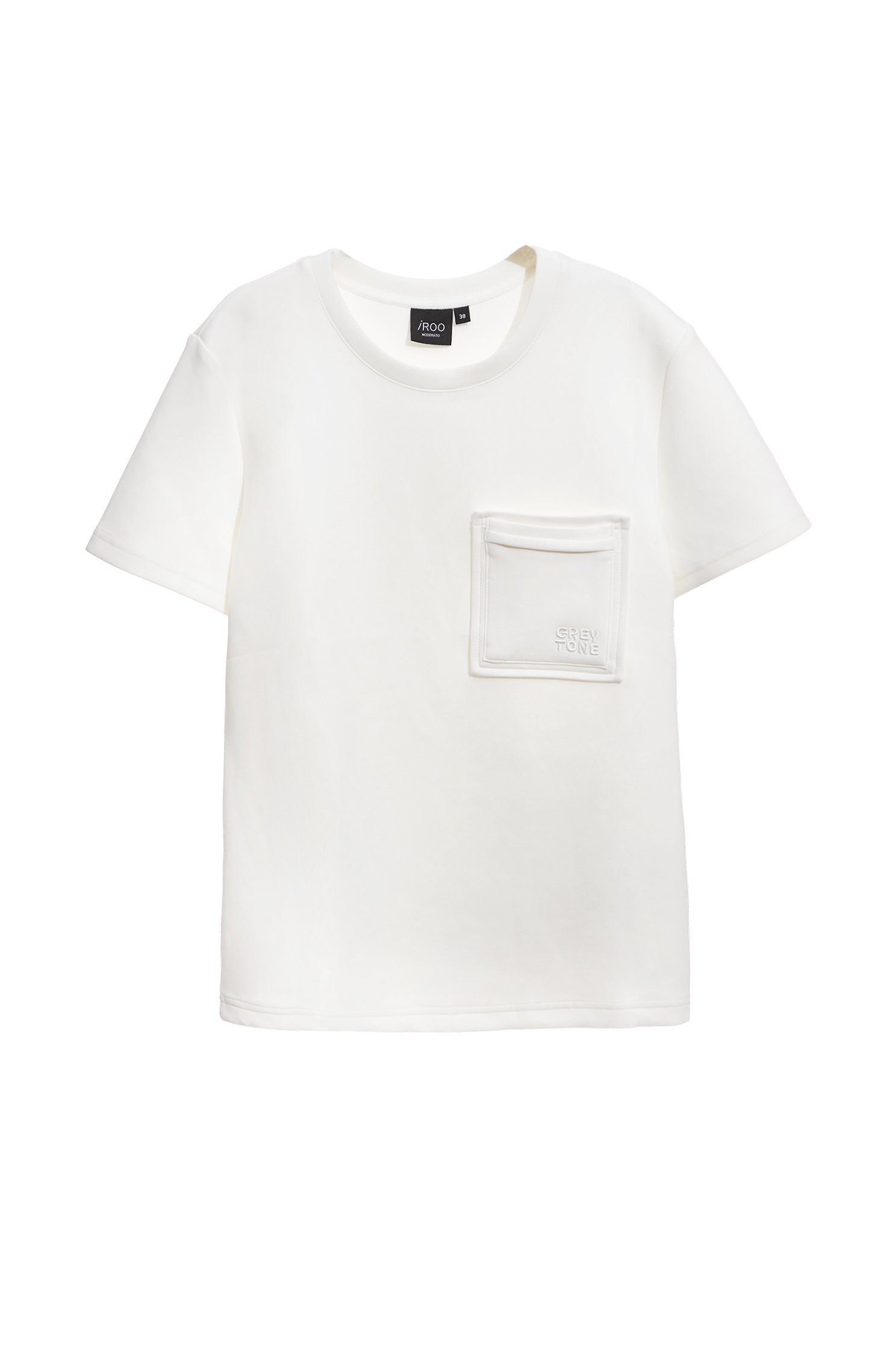 疊口袋造型Ｔ恤上衣疊口袋造型Ｔ恤上衣,T-Shirt,上衣,刺繡,白色上衣,秋冬穿搭