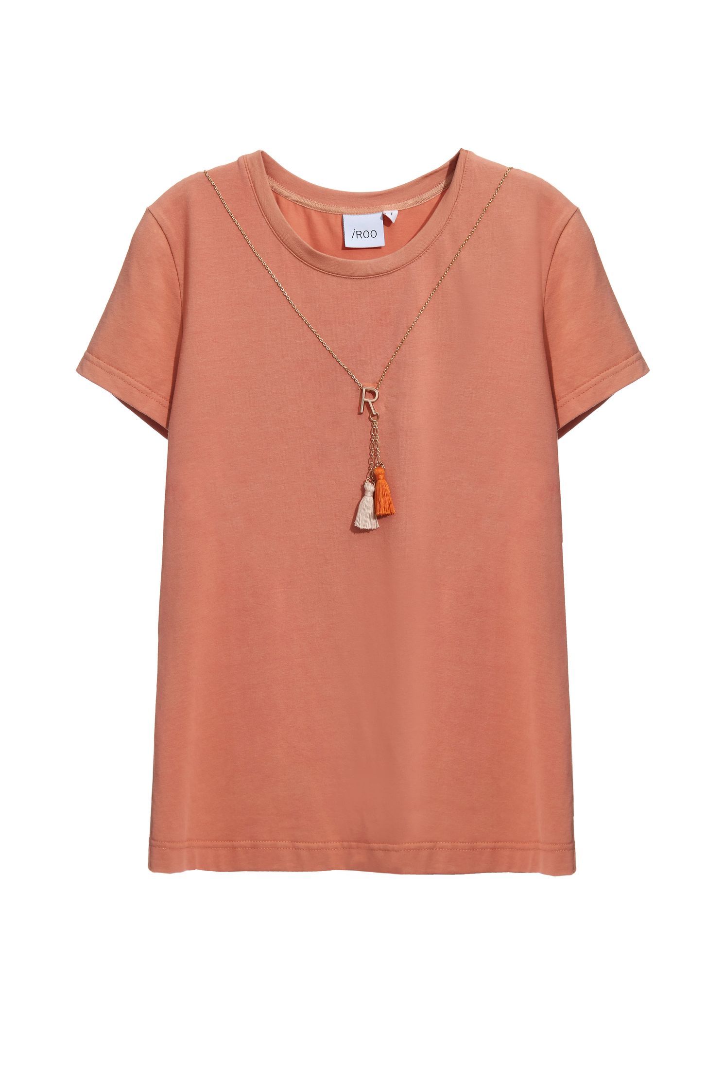 偽帶項鍊T恤偽帶項鍊T恤,T-Shirt,上衣,秋冬穿搭,純棉,舒適主義,項鍊