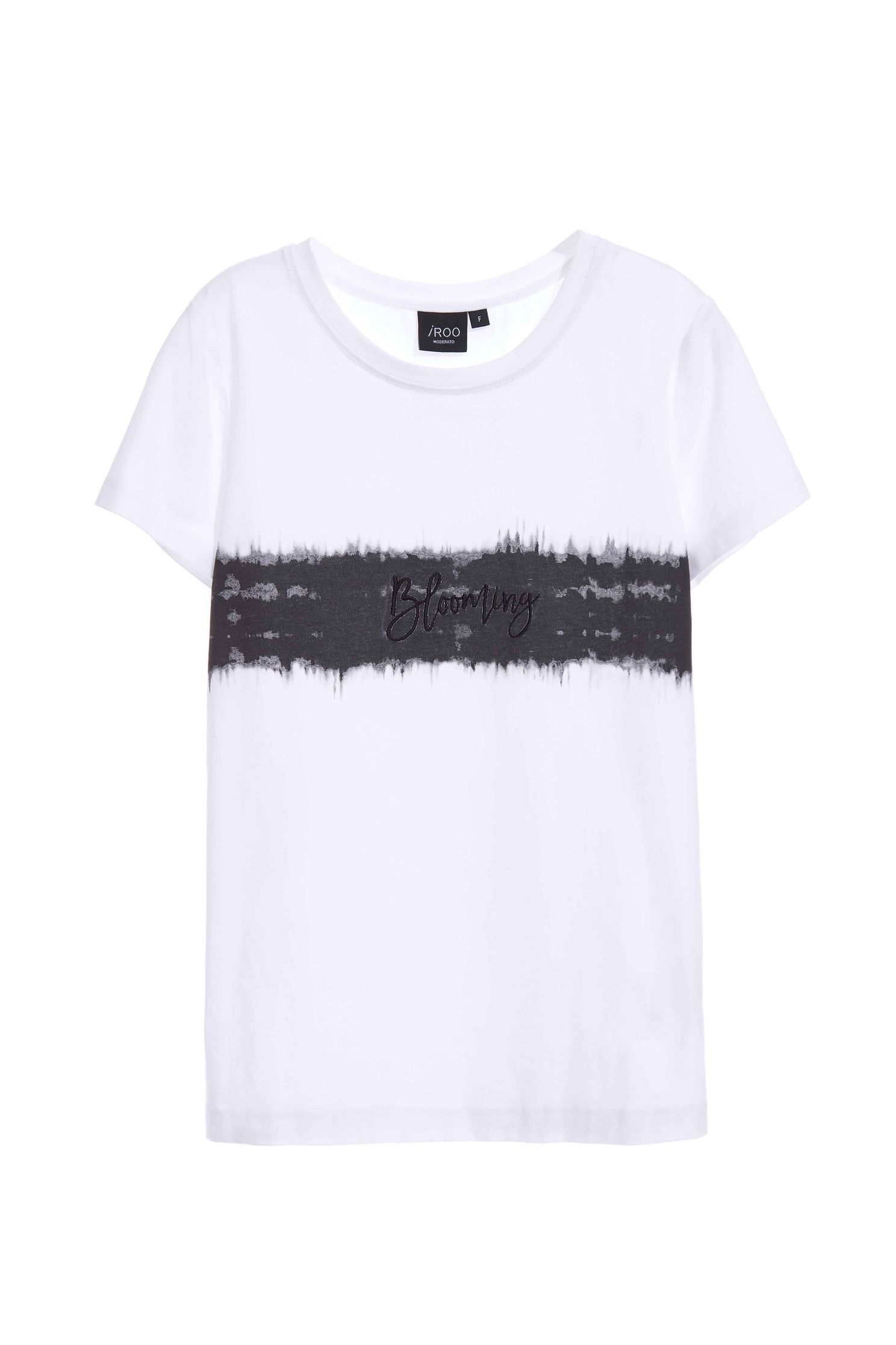 黑白民俗風暈染印花T恤黑白民俗風暈染印花T恤,T-Shirt,上衣,刺繡,白色上衣,秋冬穿搭,純棉,舒適主義