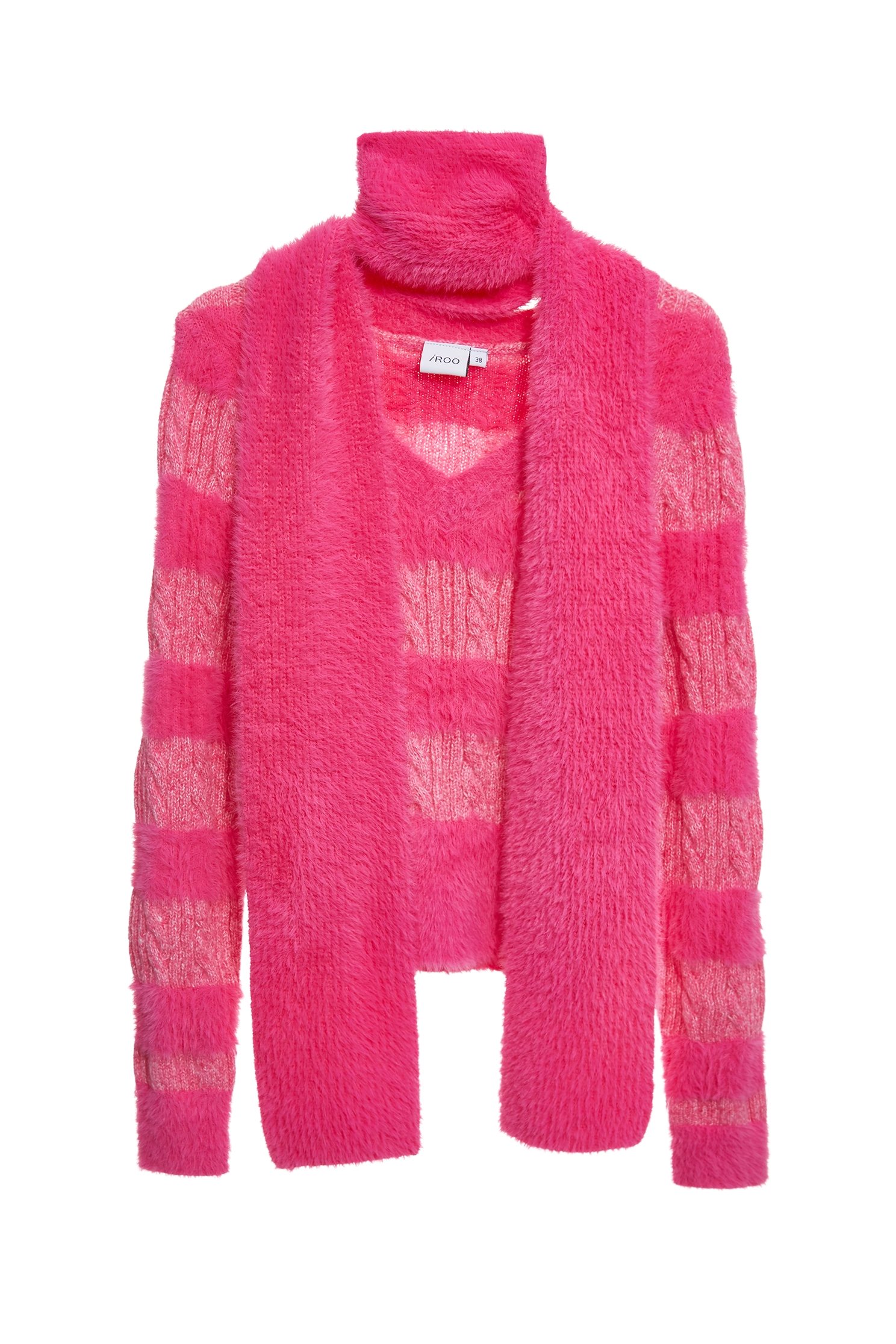 帶紫色光澤感針織上衣帶紫色光澤感針織上衣,上衣,圍巾,秋冬穿搭,針織,針織衫