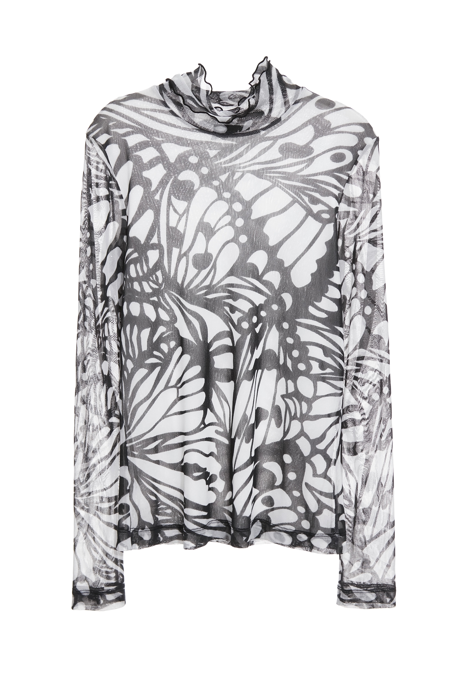 蝴蝶圖騰印花高領上衣蝴蝶圖騰印花高領上衣,上衣,秋冬穿搭