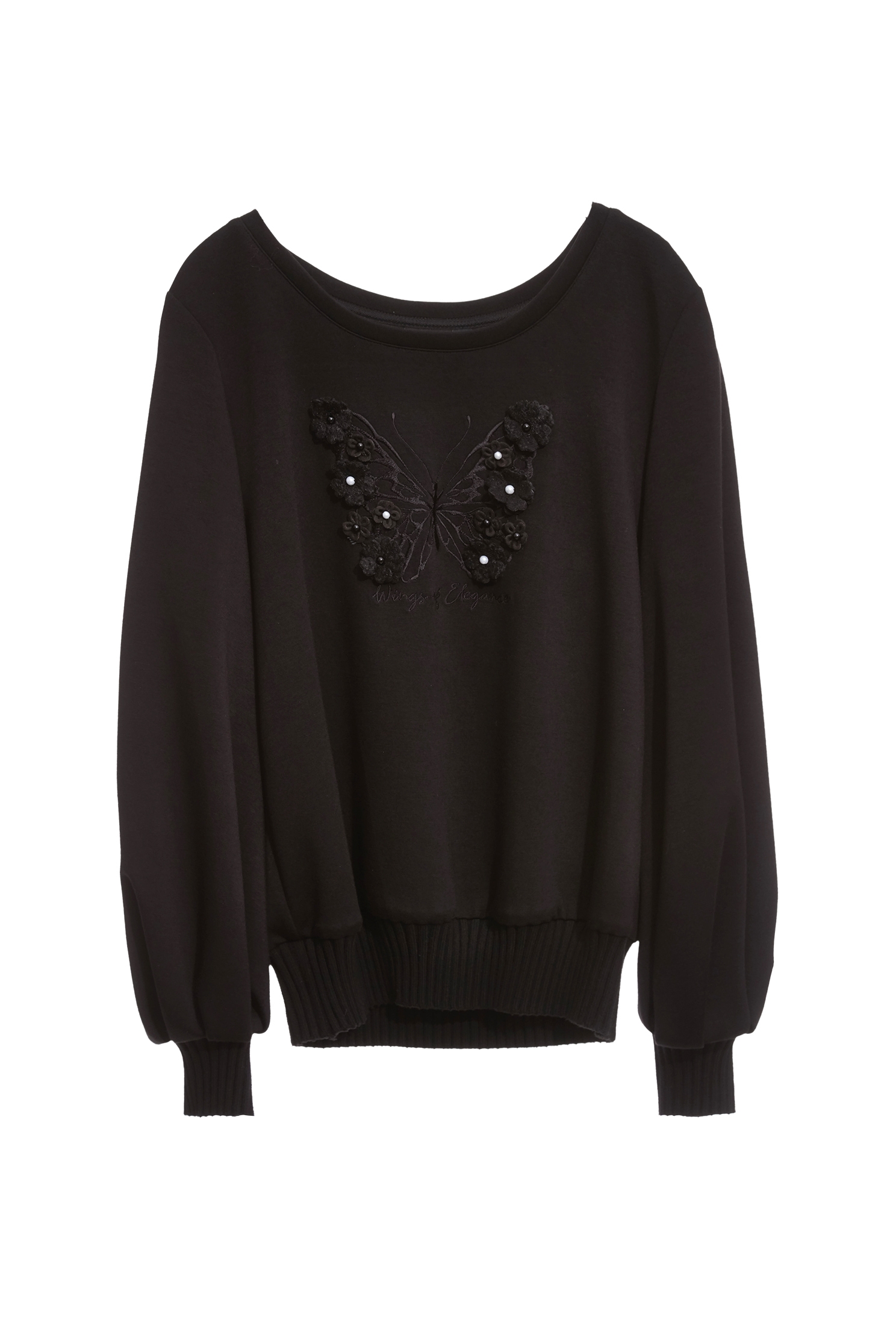 珍珠花片蝴蝶繡花單品上衣珍珠花片蝴蝶繡花單品上衣,上衣,珍珠,秋冬穿搭,約會特輯,繡花,花花世界