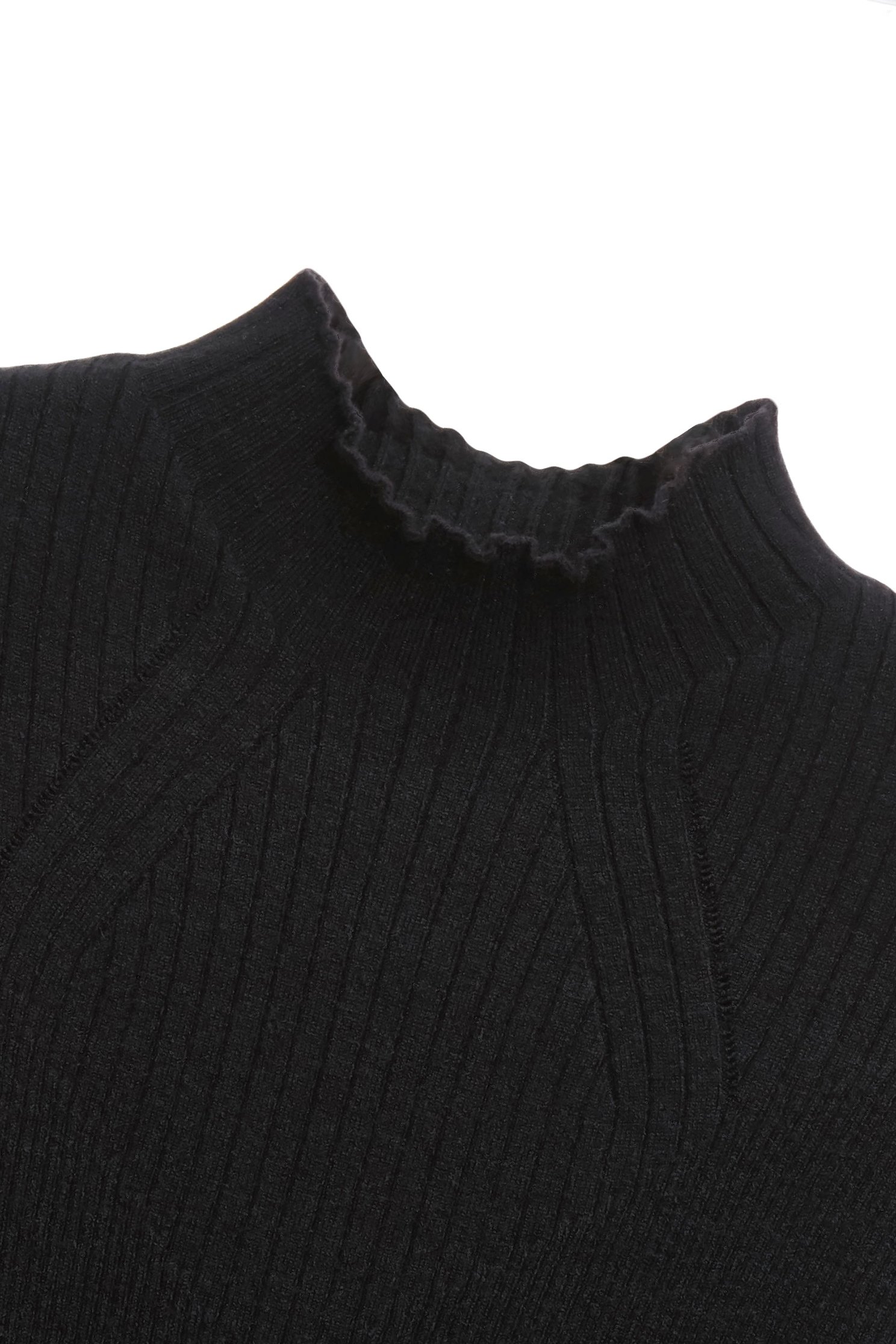 月光灰下擺針織上衣月光灰下擺針織上衣,上衣,條紋,秋冬穿搭,針織,針織衫,黑色上衣