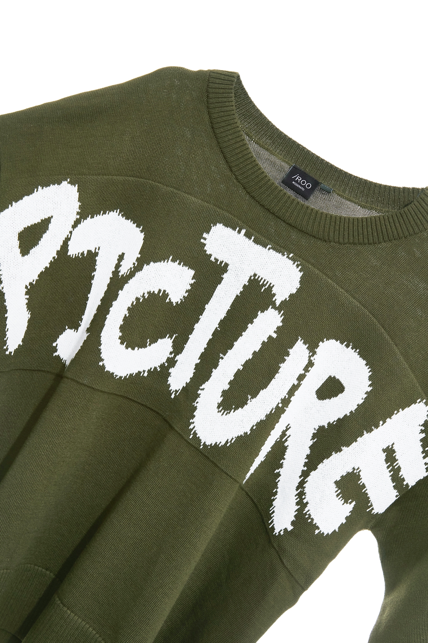 神秘綠綴單字針織上衣神秘綠綴單字針織上衣,上衣,秋冬穿搭,純棉,針織,針織衫