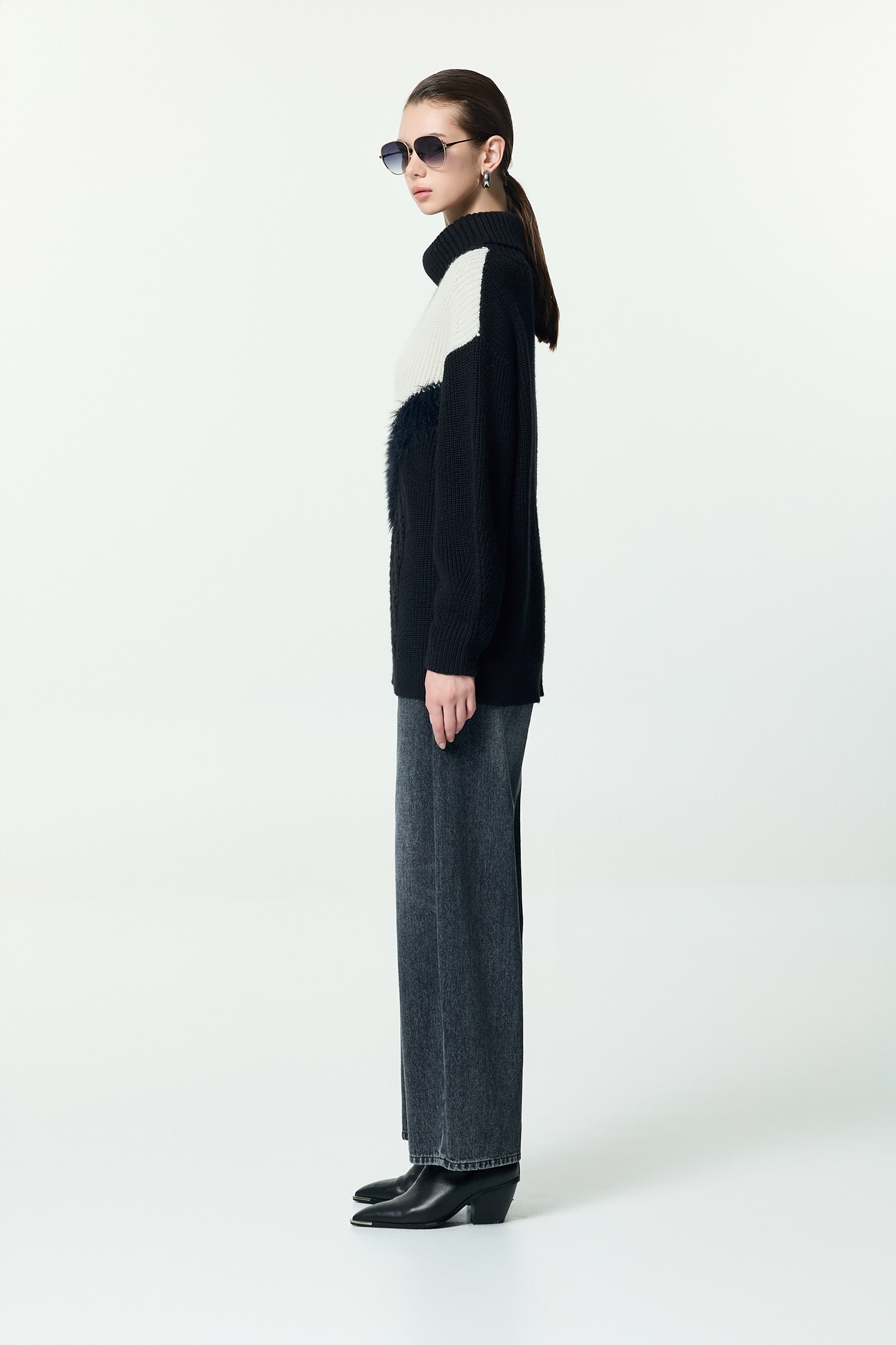 拼接造型針織上衣拼接造型針織上衣,上衣,秋冬穿搭,針織,針織衫