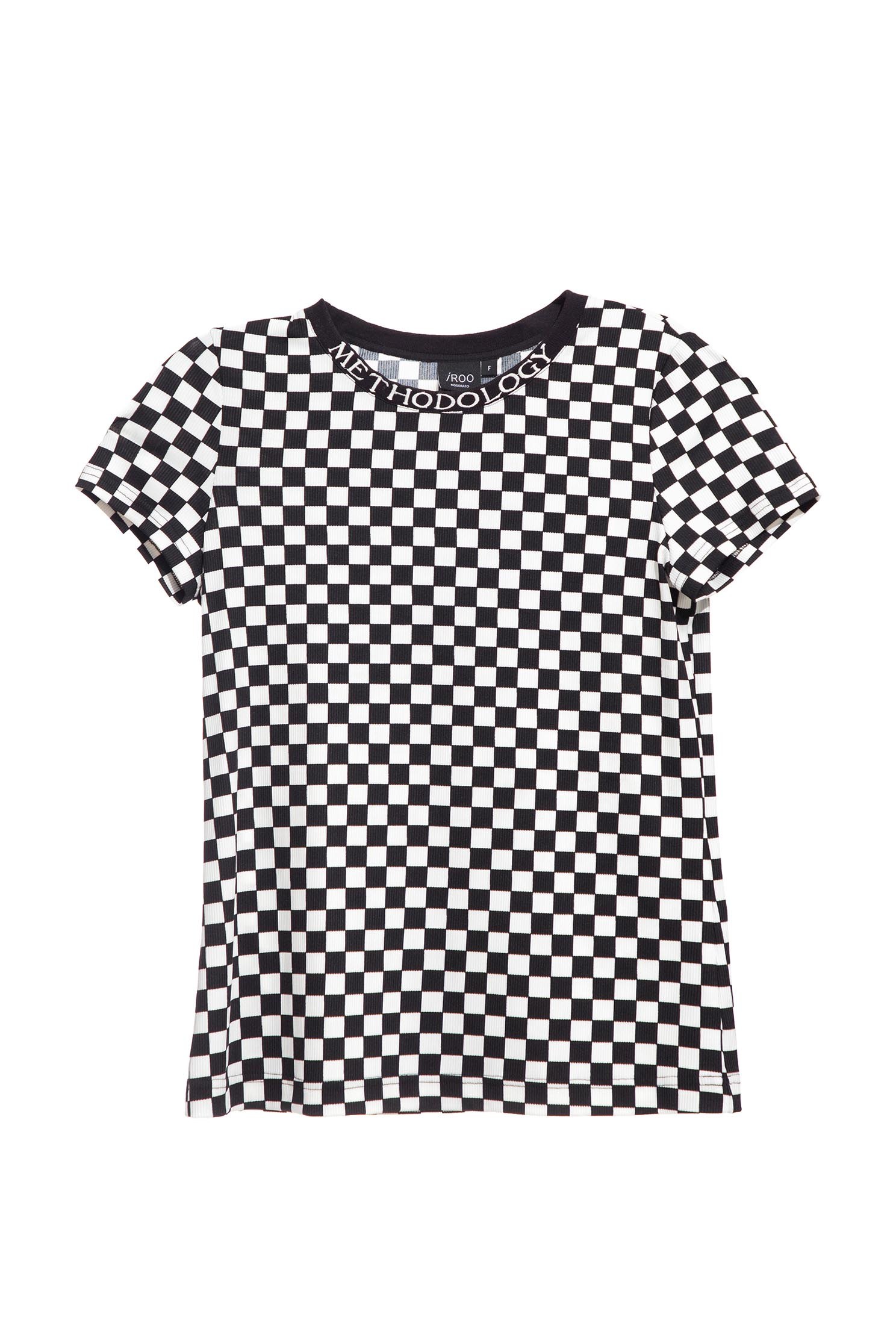 棋盤格印花T恤棋盤格印花T恤,T-Shirt,上衣,秋冬穿搭,繡花