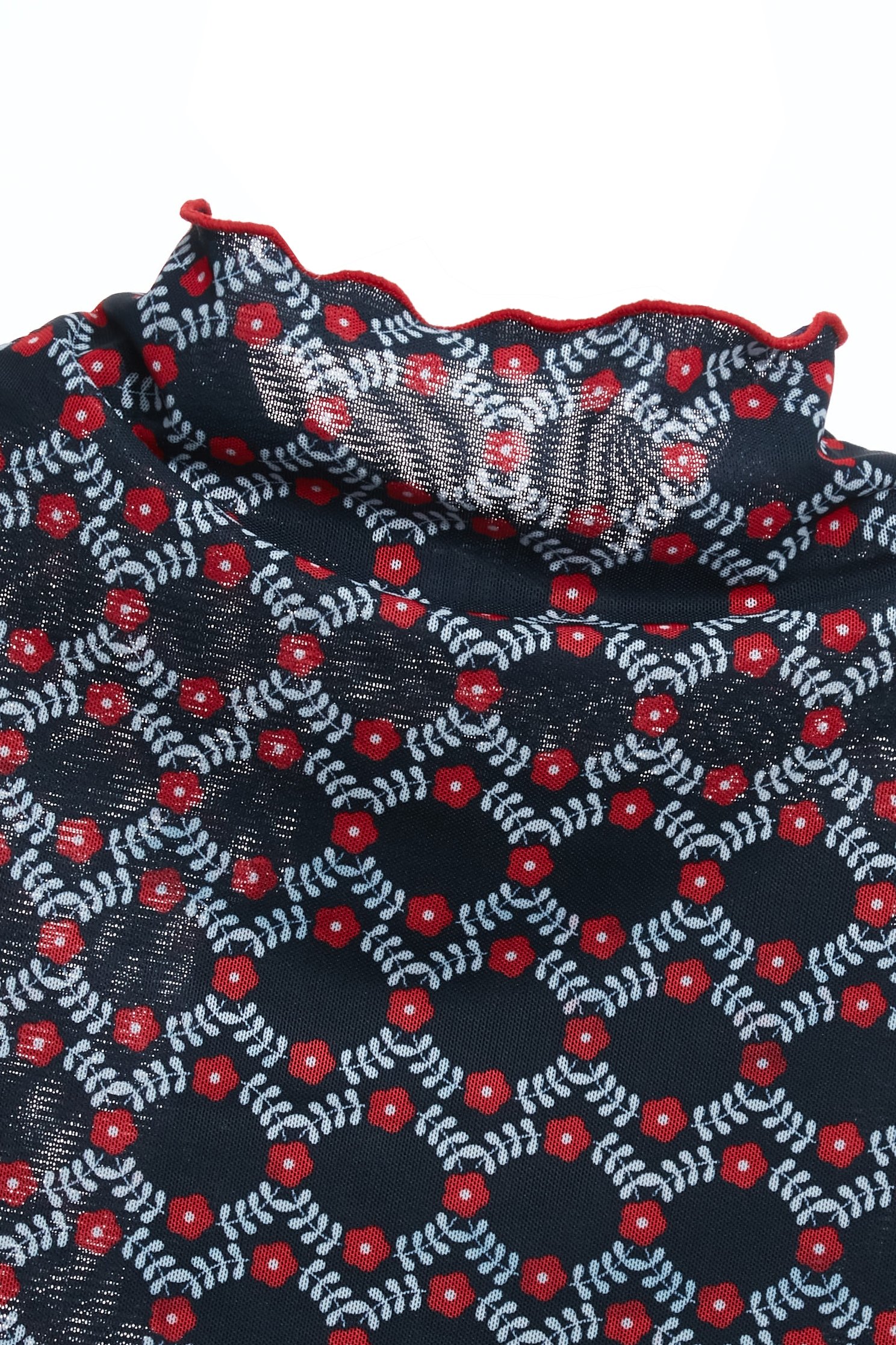 火焰花卉圖騰印花上衣火焰花卉圖騰印花上衣,上衣,刺繡,秋冬穿搭