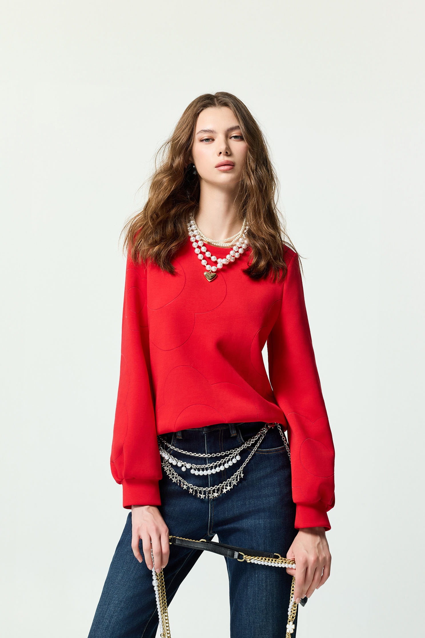 火焰色燒花形單品上衣火焰色燒花形單品上衣,上衣,秋冬穿搭