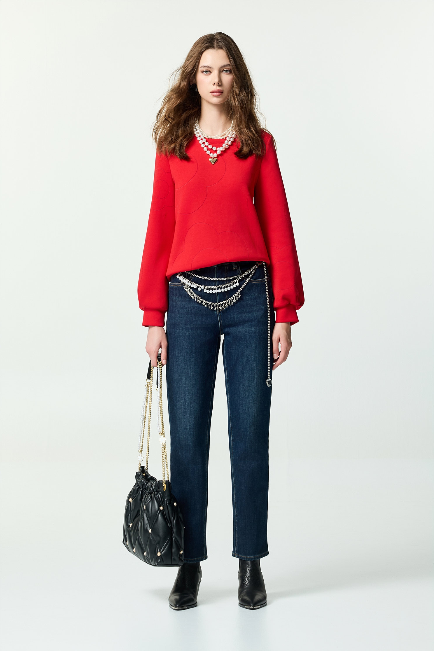 火焰色燒花形單品上衣火焰色燒花形單品上衣,上衣,秋冬穿搭