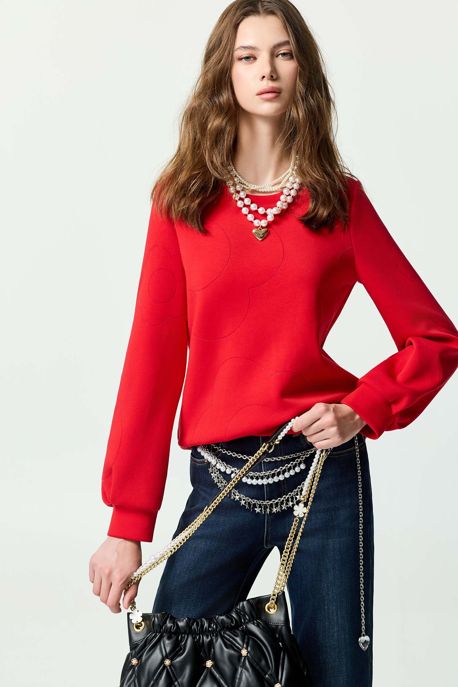 火焰色燒花形單品上衣火焰色燒花形單品上衣,上衣,秋冬穿搭