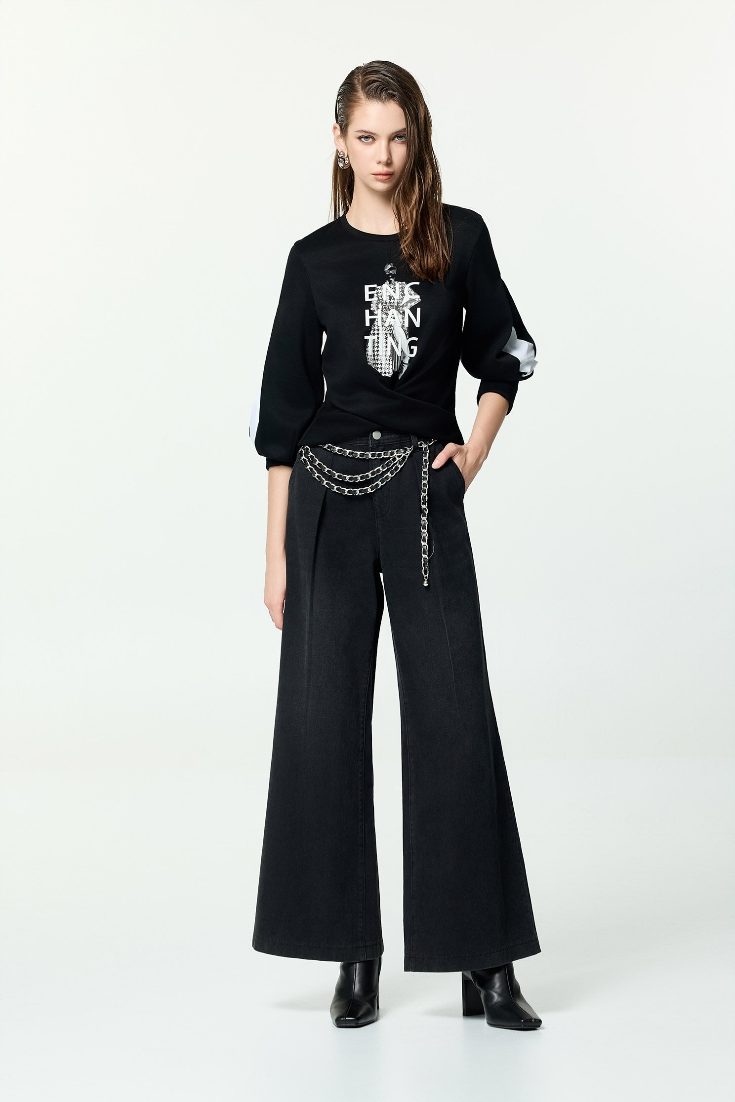 千鳥圖騰印花T單品上衣千鳥圖騰印花T單品上衣,上班OL穿搭,上衣,秋冬穿搭,襯衫