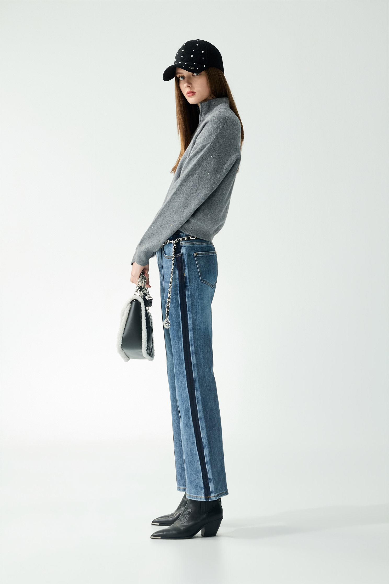 薄暮灰閃光針織上衣薄暮灰閃光針織上衣,上衣,秋冬穿搭,針織,針織衫