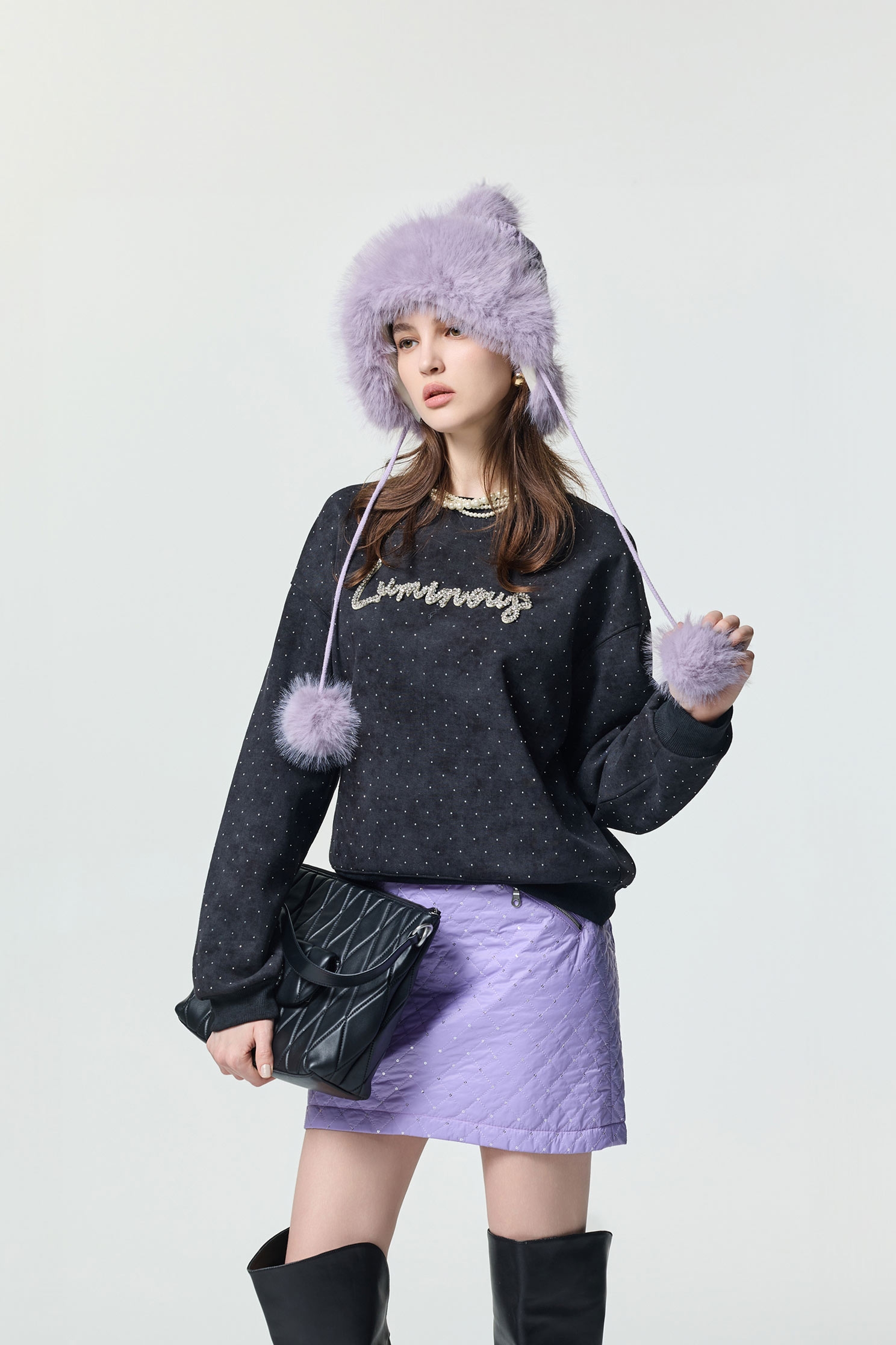 仿舊洗水閃光衛衣仿舊洗水閃光衛衣,上衣,秋冬穿搭,黑色上衣