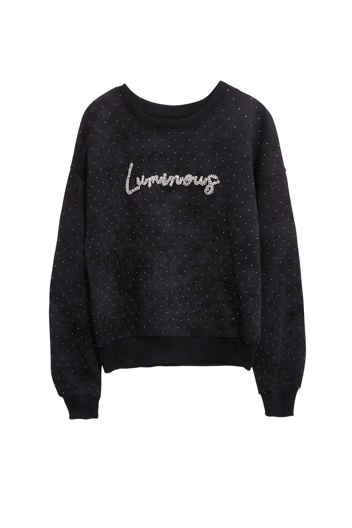 仿舊洗水閃光衛衣仿舊洗水閃光衛衣,上衣,秋冬穿搭,黑色上衣