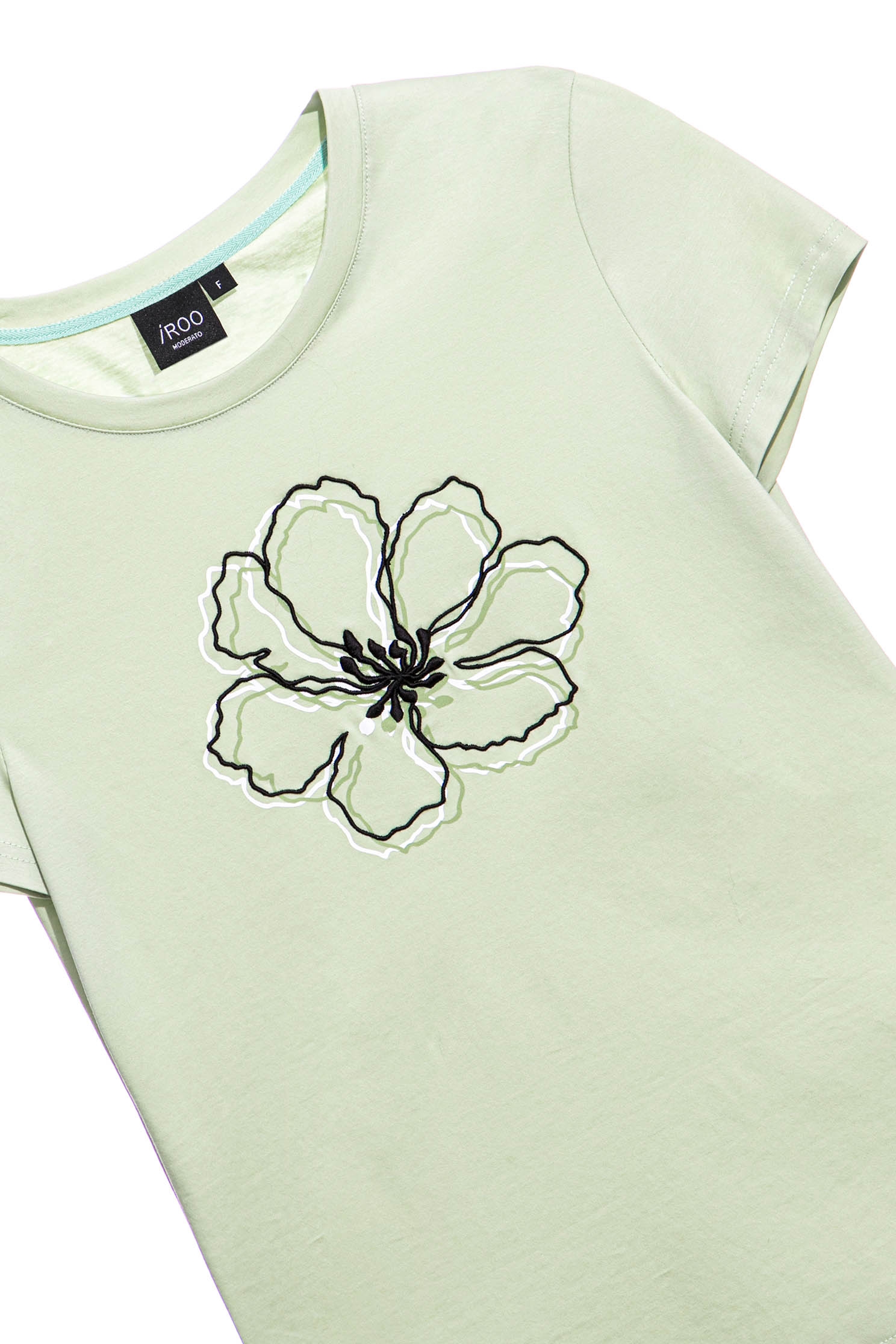 花卉光影感印花T恤花卉光影感印花T恤,T-Shirt,T恤,上衣,刺繡,秋冬穿搭