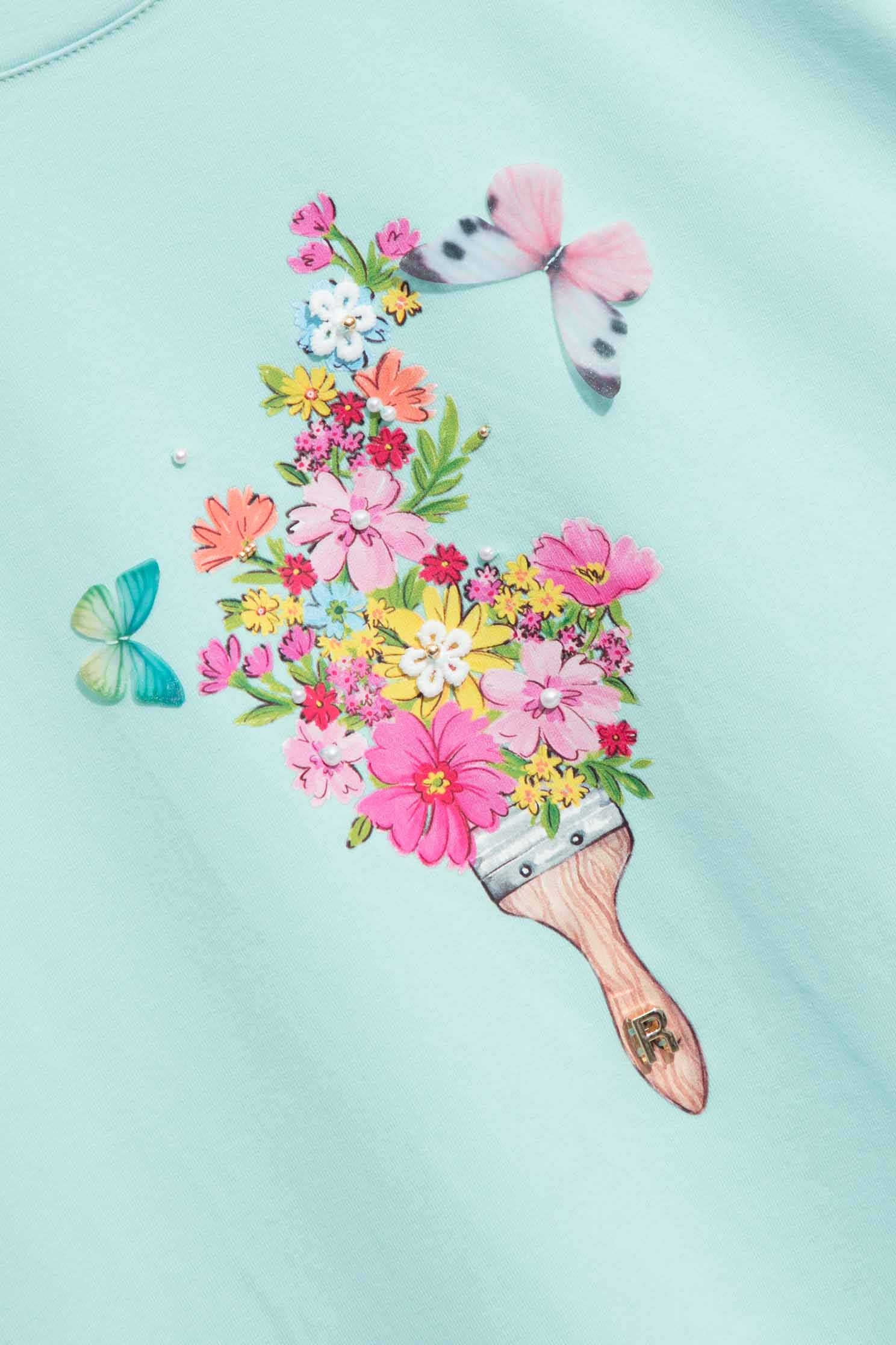 油漆刷花印花T恤上衣油漆刷花印花T恤上衣,T-Shirt,T恤,上衣,刺繡,春夏穿搭,純棉