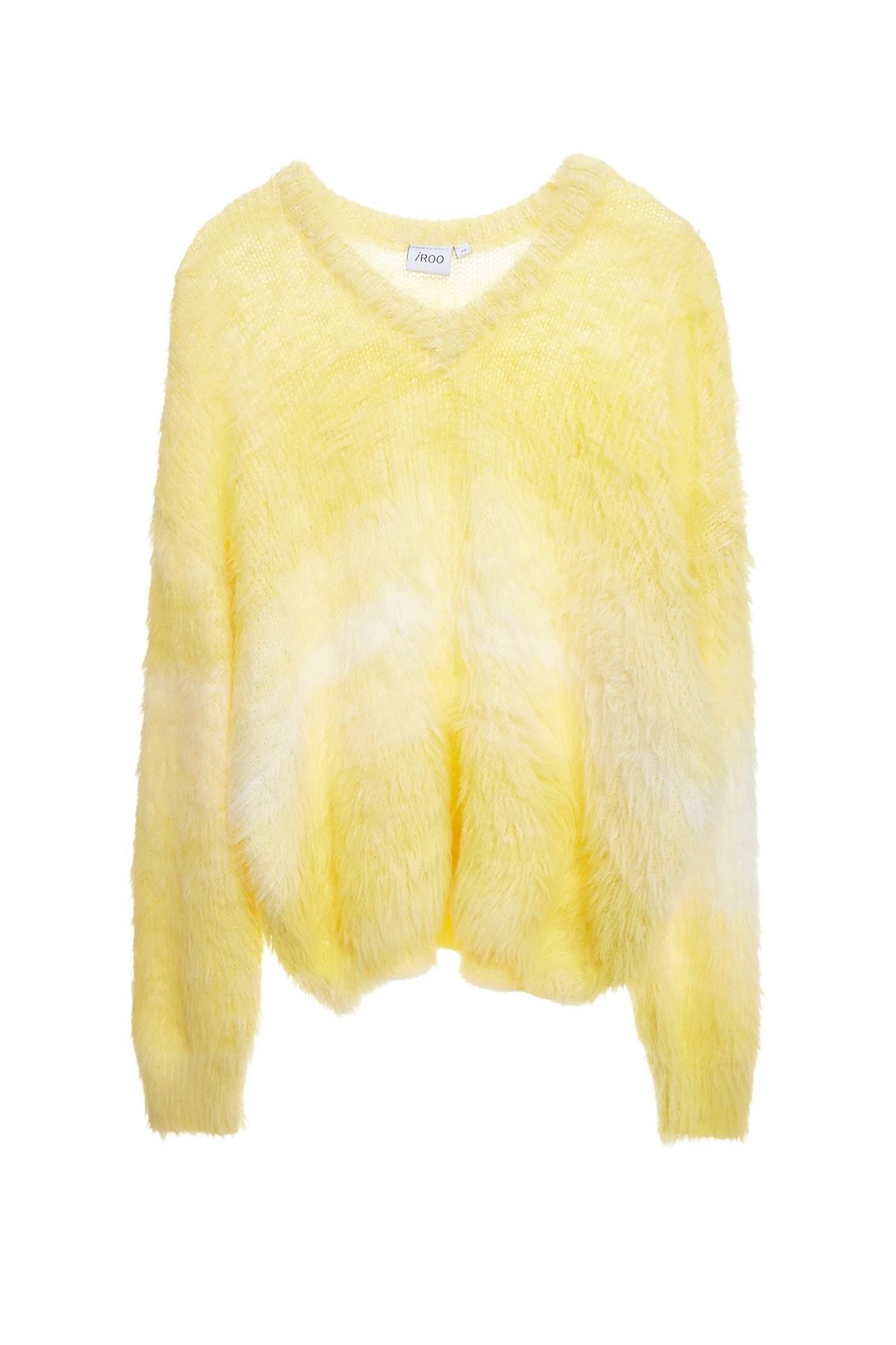 萊姆黃暈染長毛針織上衣萊姆黃暈染長毛針織上衣,V領上衣,上衣,春夏穿搭,約會特輯,針織,針織上衣,針織衫