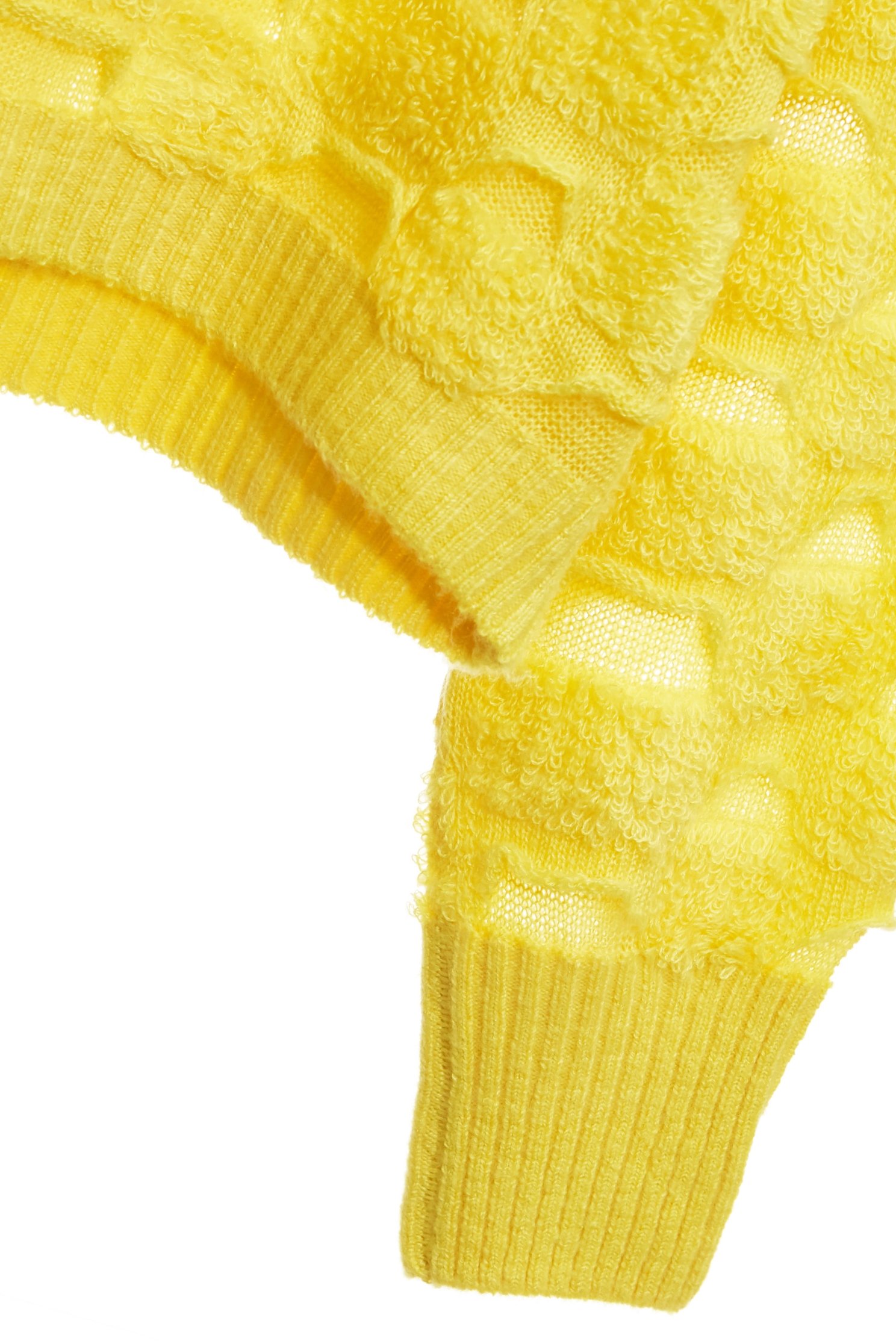 萊姆黃仿搖粒絨格紋針織萊姆黃仿搖粒絨格紋針織,V領上衣,上衣,春夏穿搭,格紋,約會特輯,針織,針織上衣,針織衫