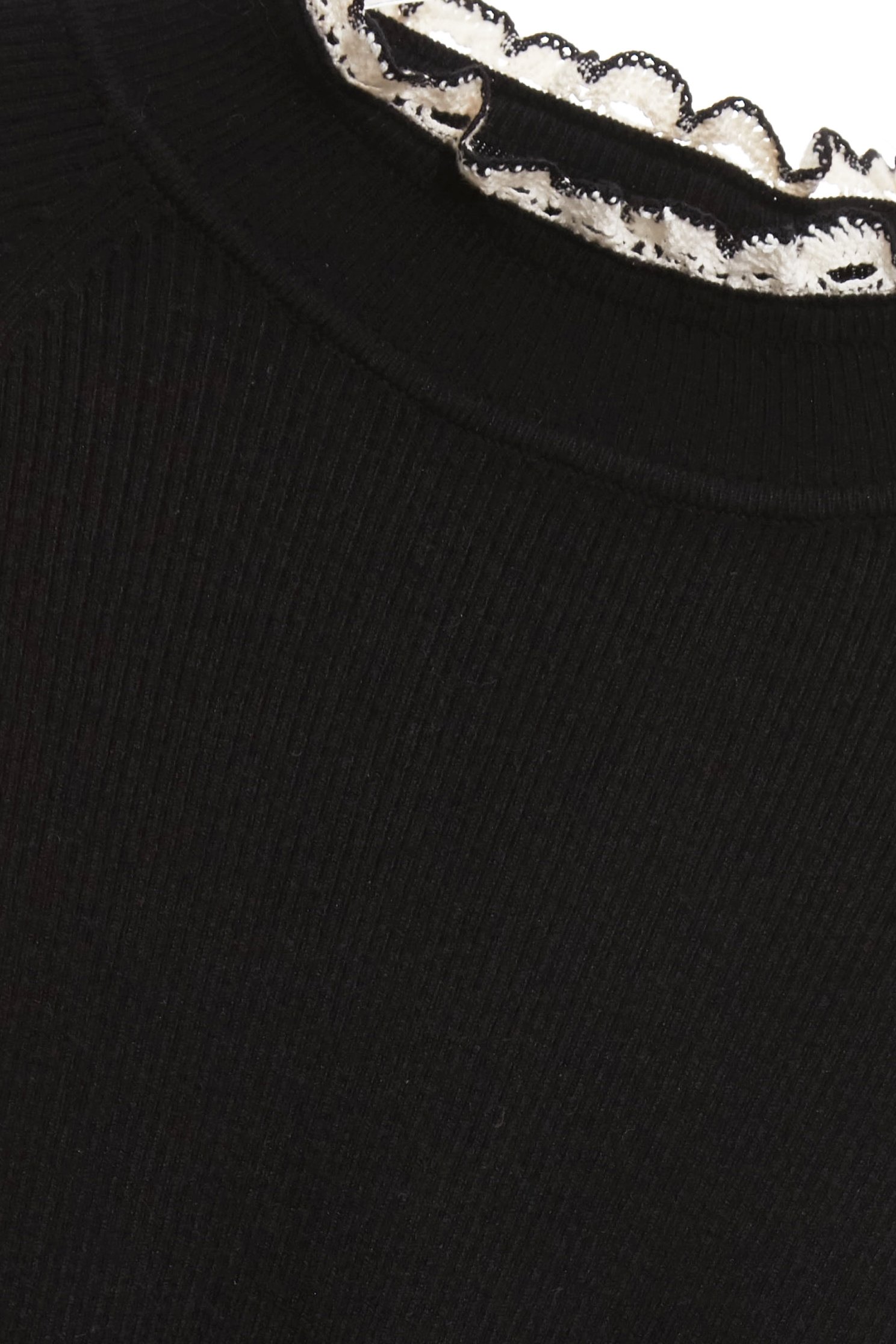 配色荷葉織帶坑條針織單品配色荷葉織帶坑條針織單品,上衣,春夏穿搭,荷葉,針織,針織衫,黑色上衣