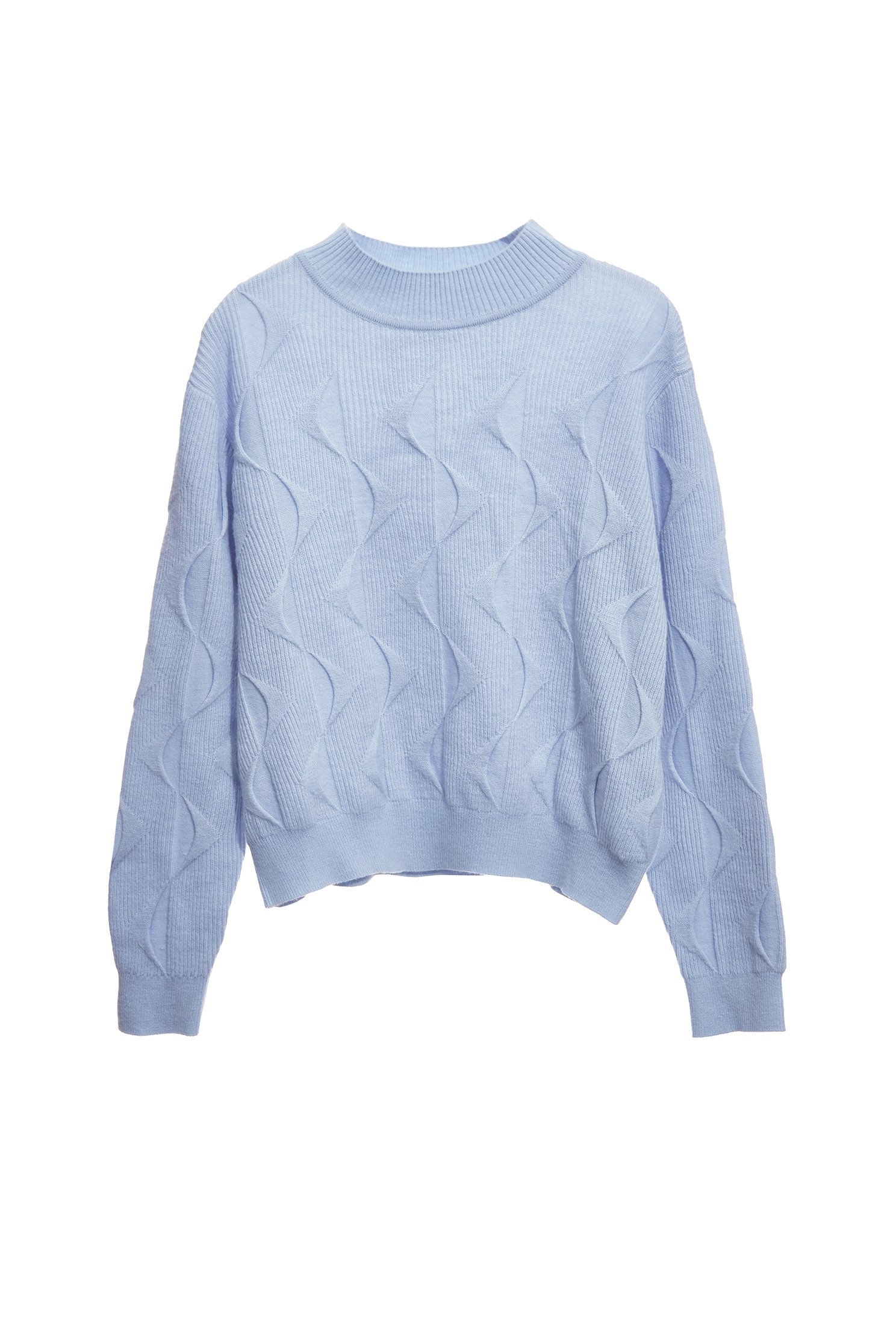 月光石藍幾何波紋針織上衣月光石藍幾何波紋針織上衣,上班OL穿搭,上衣,春夏穿搭,條紋,簡約穿搭,約會特輯,針織,針織上衣,針織衫