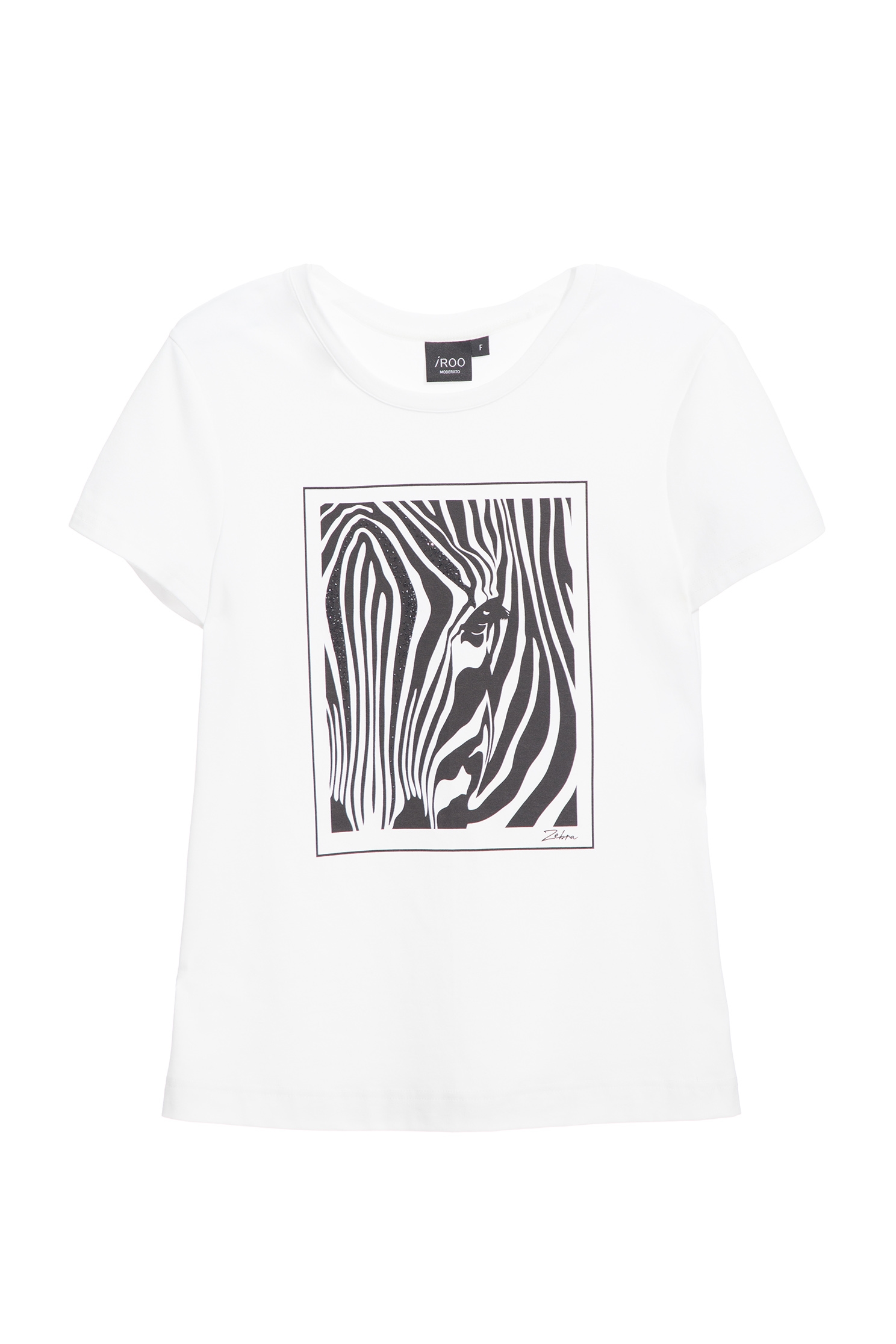 斑馬紋印花T恤斑馬紋印花T恤,T-Shirt,T恤,上衣,白色上衣,秋冬穿搭,純棉,蕾絲