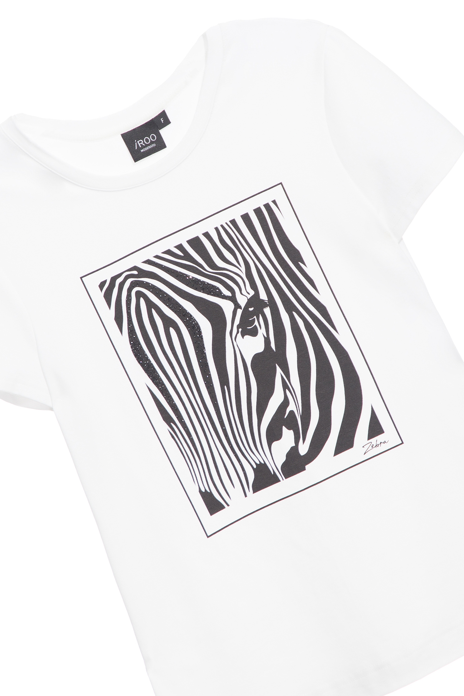 斑馬紋印花T恤斑馬紋印花T恤,T-Shirt,T恤,上衣,白色上衣,秋冬穿搭,純棉,蕾絲