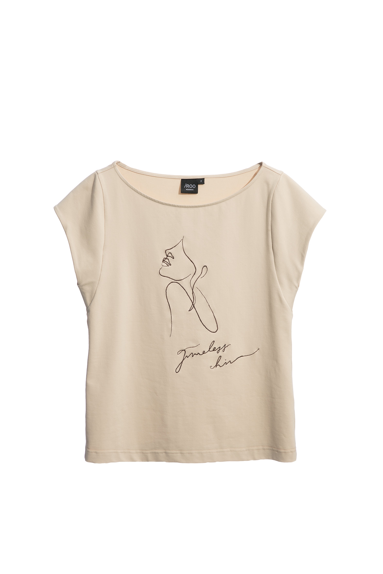 美女側像刺繡T恤美女側像刺繡T恤,T-Shirt,上衣,人氣商品,刺繡,秋冬穿搭,約會特輯,純棉