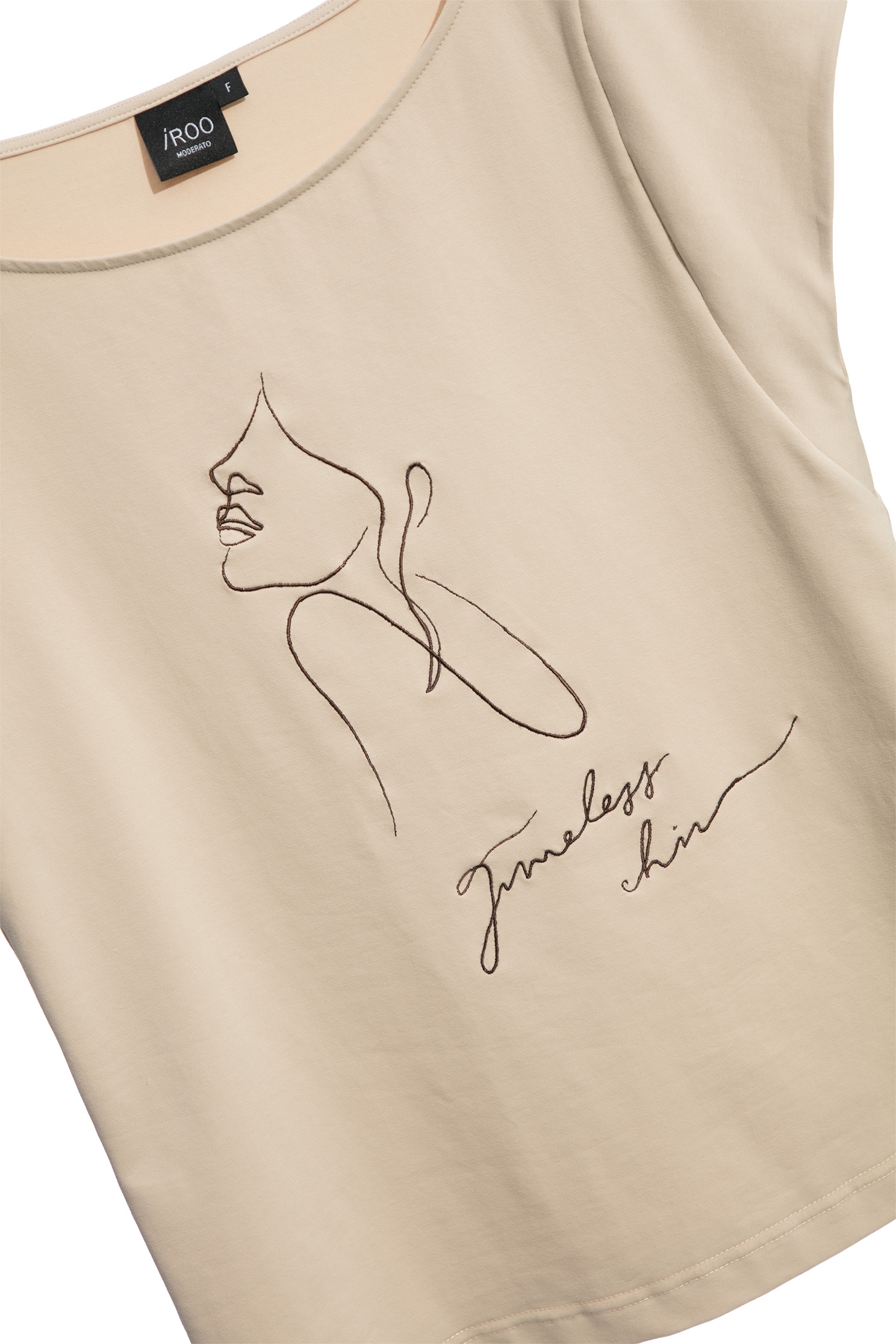 美女側像刺繡T恤美女側像刺繡T恤,T-Shirt,上衣,人氣商品,刺繡,秋冬穿搭,約會特輯,純棉