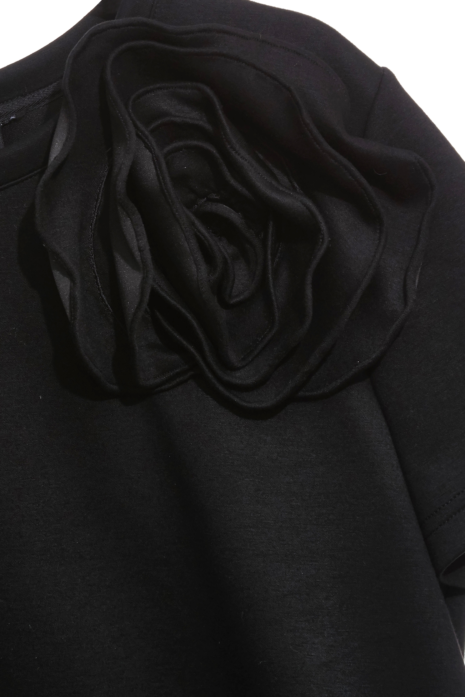 黑玫瑰繞花短袖單品黑玫瑰繞花短袖單品,上班OL穿搭,上衣,春夏穿搭,約會特輯,黑色上衣