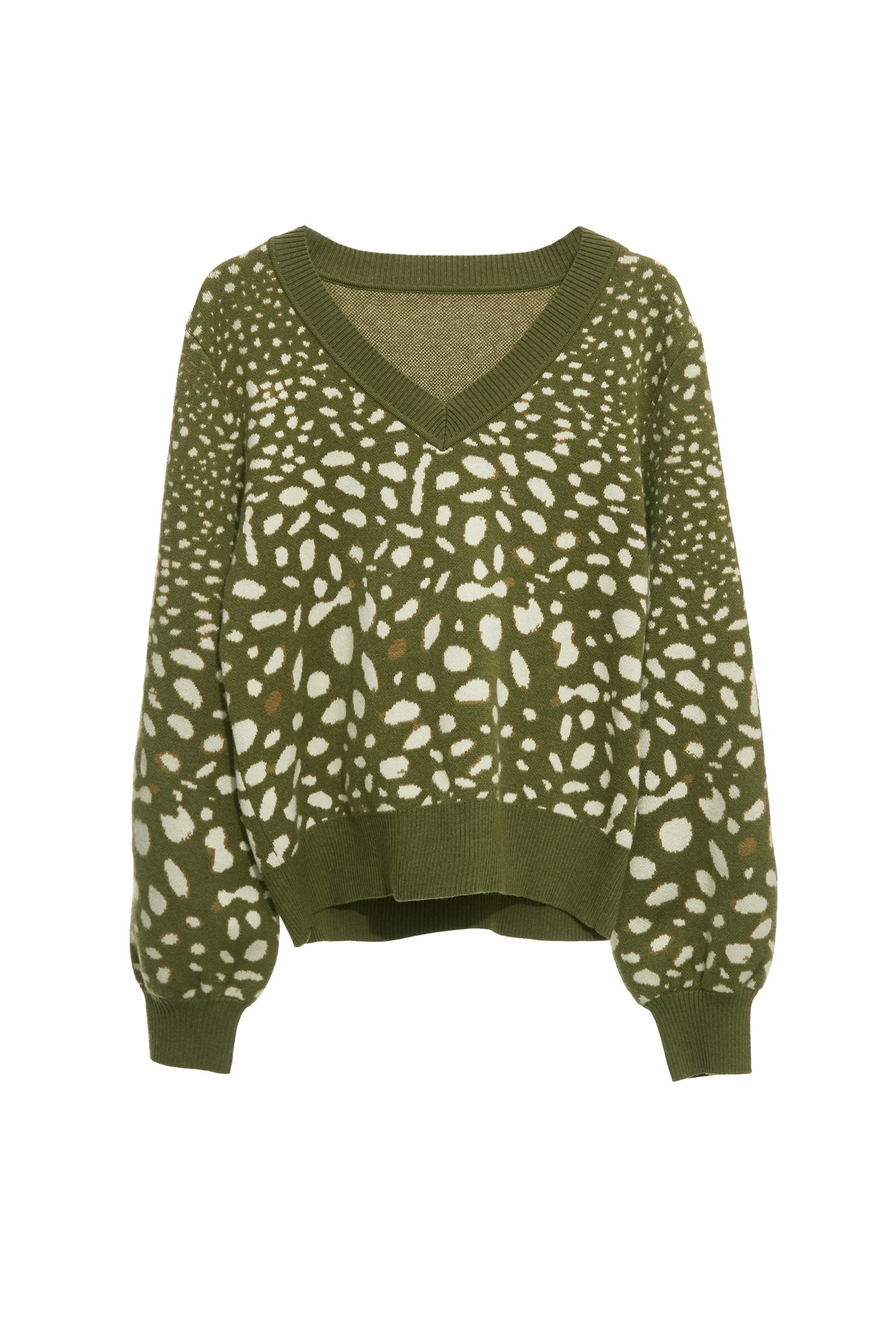 漸層鹿紋織花針織上衣漸層鹿紋織花針織上衣,上衣,春夏穿搭,針織,針織衫