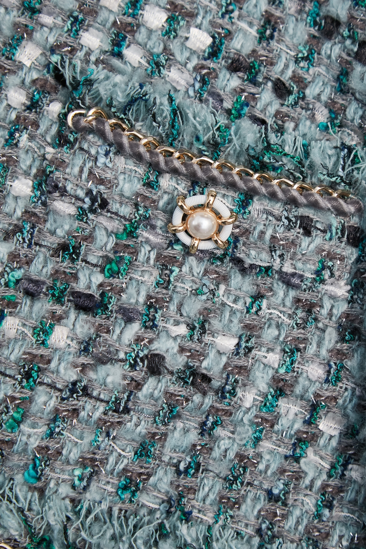 海藍寶石花呢紗外套海藍寶石花呢紗外套,一般外套,外套,小香風,秋冬穿搭