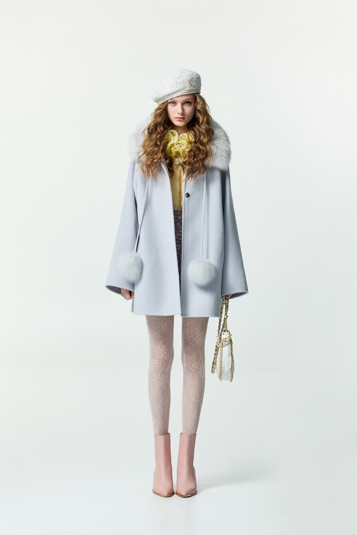 清暉藍斗篷式羊毛大衣清暉藍斗篷式羊毛大衣,秋冬穿搭,約會特輯,長大衣