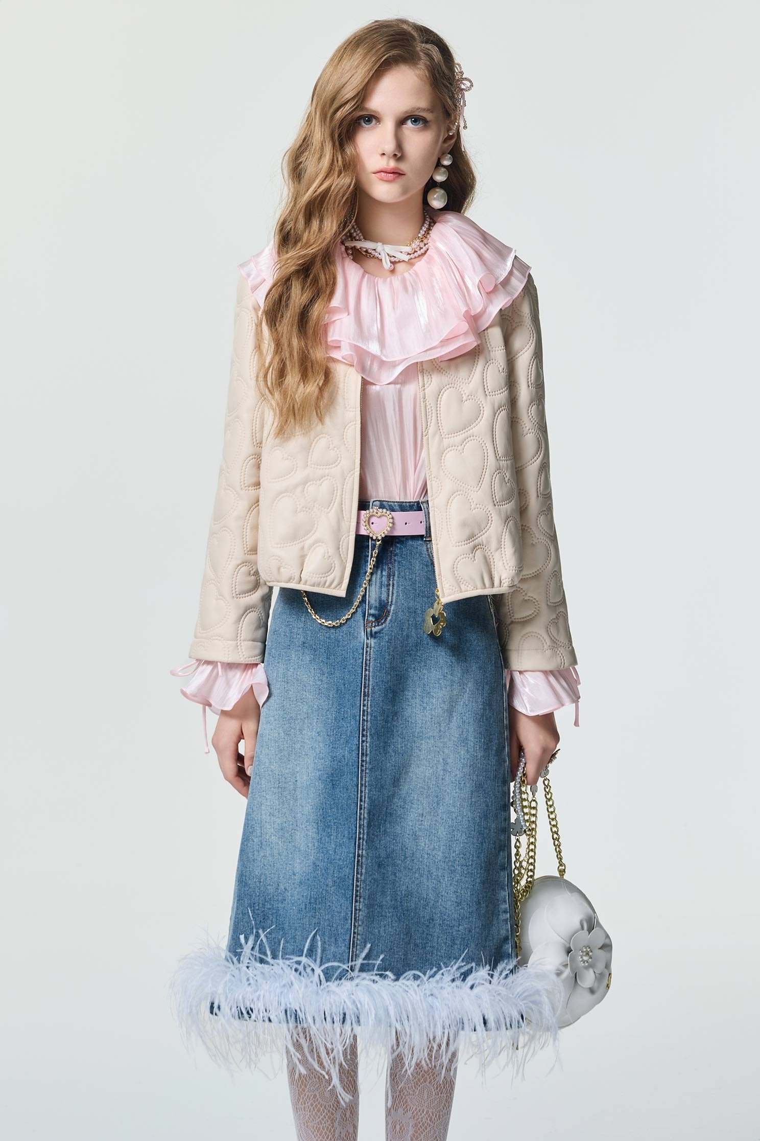 愛心圖騰絎縫仿皮外套愛心圖騰絎縫仿皮外套,一般外套,外套,春夏穿搭