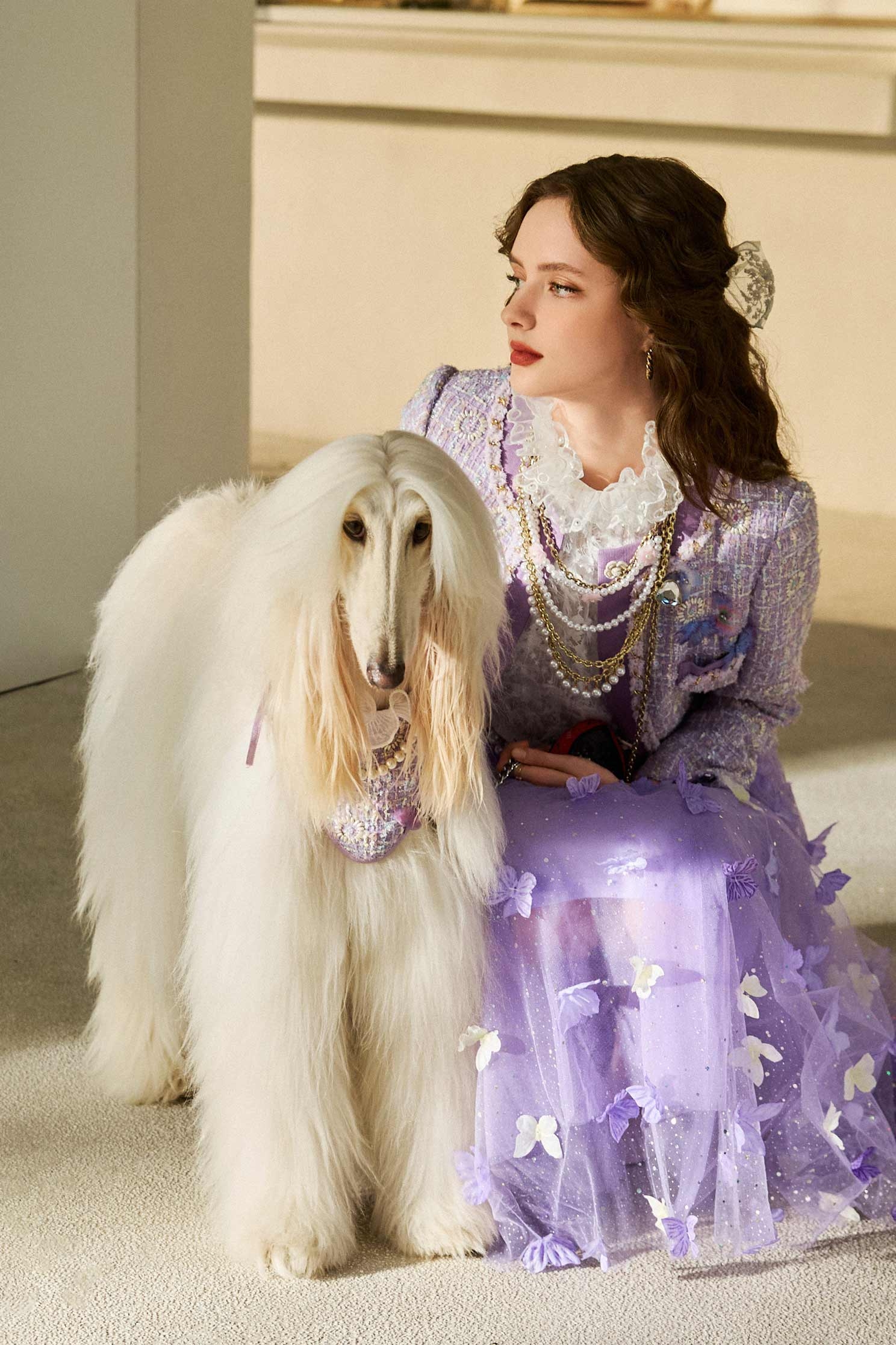 小香風柔紫花呢紗外套小香風柔紫花呢紗外套,一般外套,上班OL穿搭,外套,小香風,小香風外套,春夏穿搭,時髦成套搭配,派對特輯,珍珠,花花世界