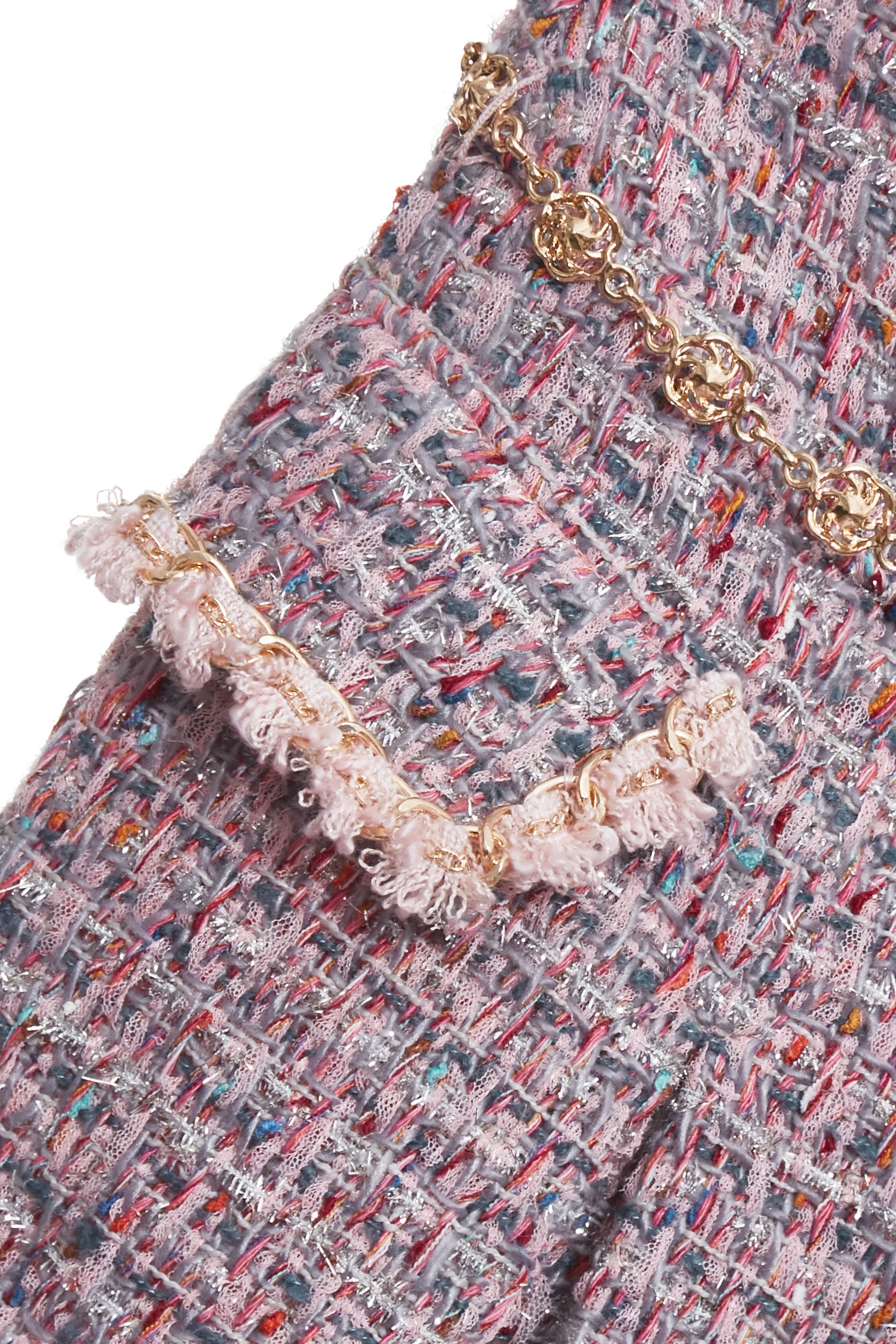 小香風銀蔥花呢紗短裙小香風銀蔥花呢紗短裙,小香風,時髦成套搭配,珍珠,短裙,秋冬穿搭