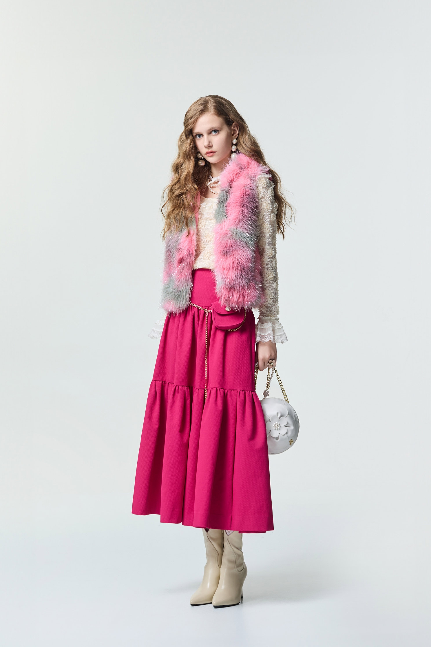 洋紅粉復古澎澎裙洋紅粉復古澎澎裙,秋冬穿搭,長裙