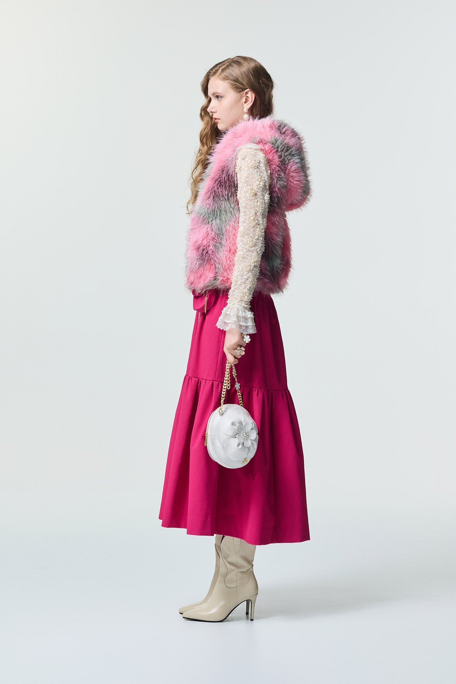 洋紅粉復古澎澎裙洋紅粉復古澎澎裙,秋冬穿搭,長裙