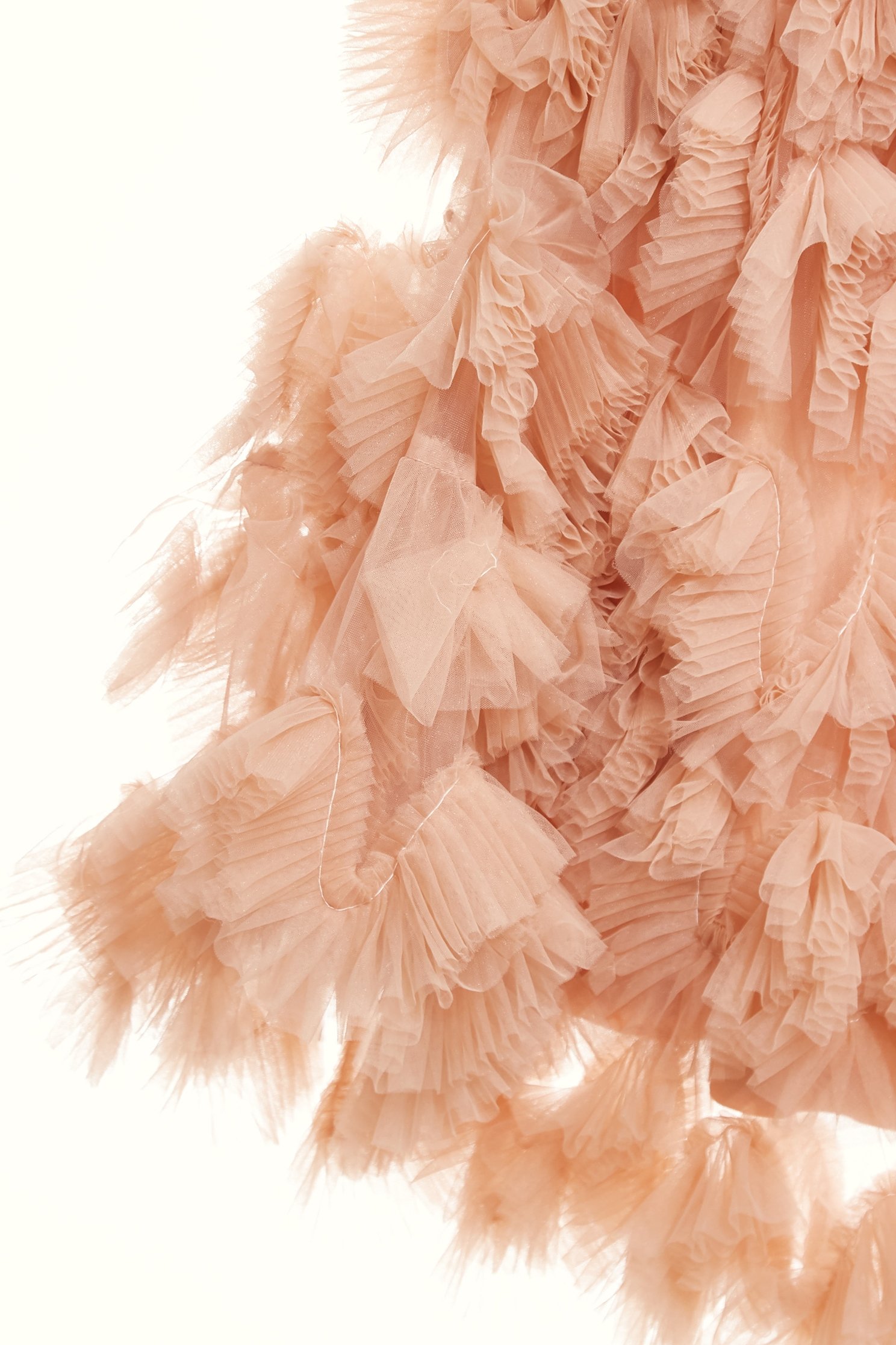 淺焦糖色立體摺飾式長裙淺焦糖色立體摺飾式長裙,春夏穿搭,網裙,荷葉