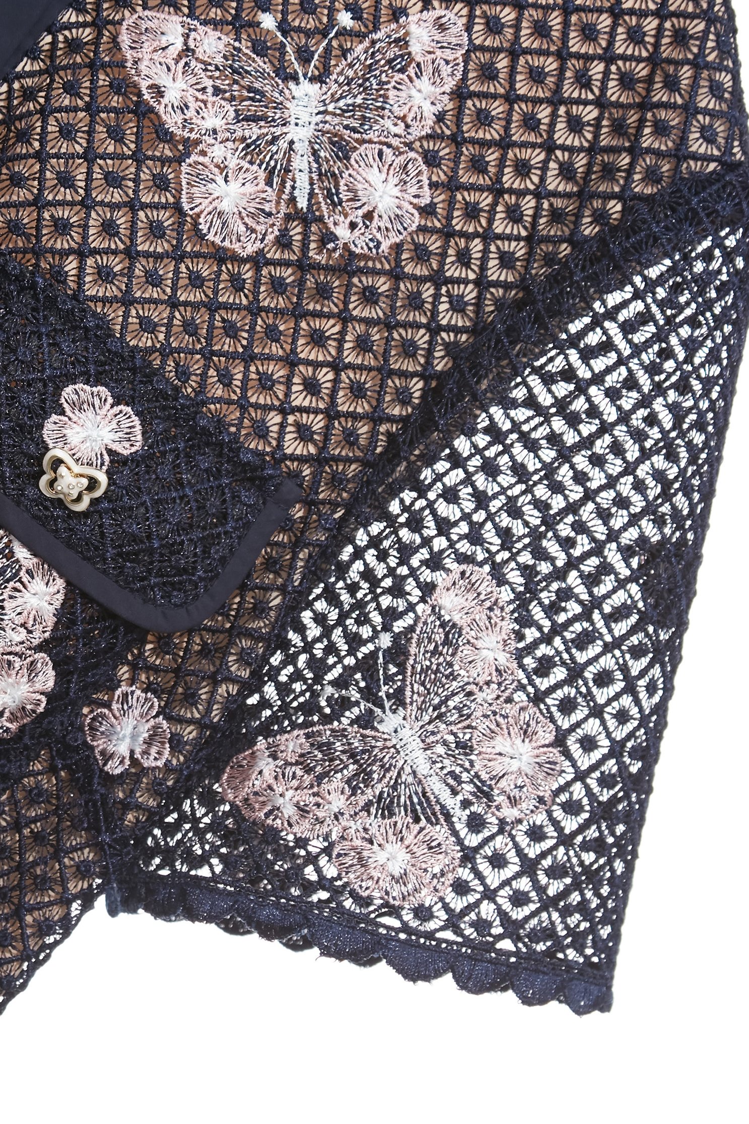 蝴蝶刺繡蕾絲洋裝蝴蝶刺繡蕾絲洋裝,一般洋裝,刺繡,小禮服,格紋,秋冬穿搭,蕾絲,蕾絲洋裝