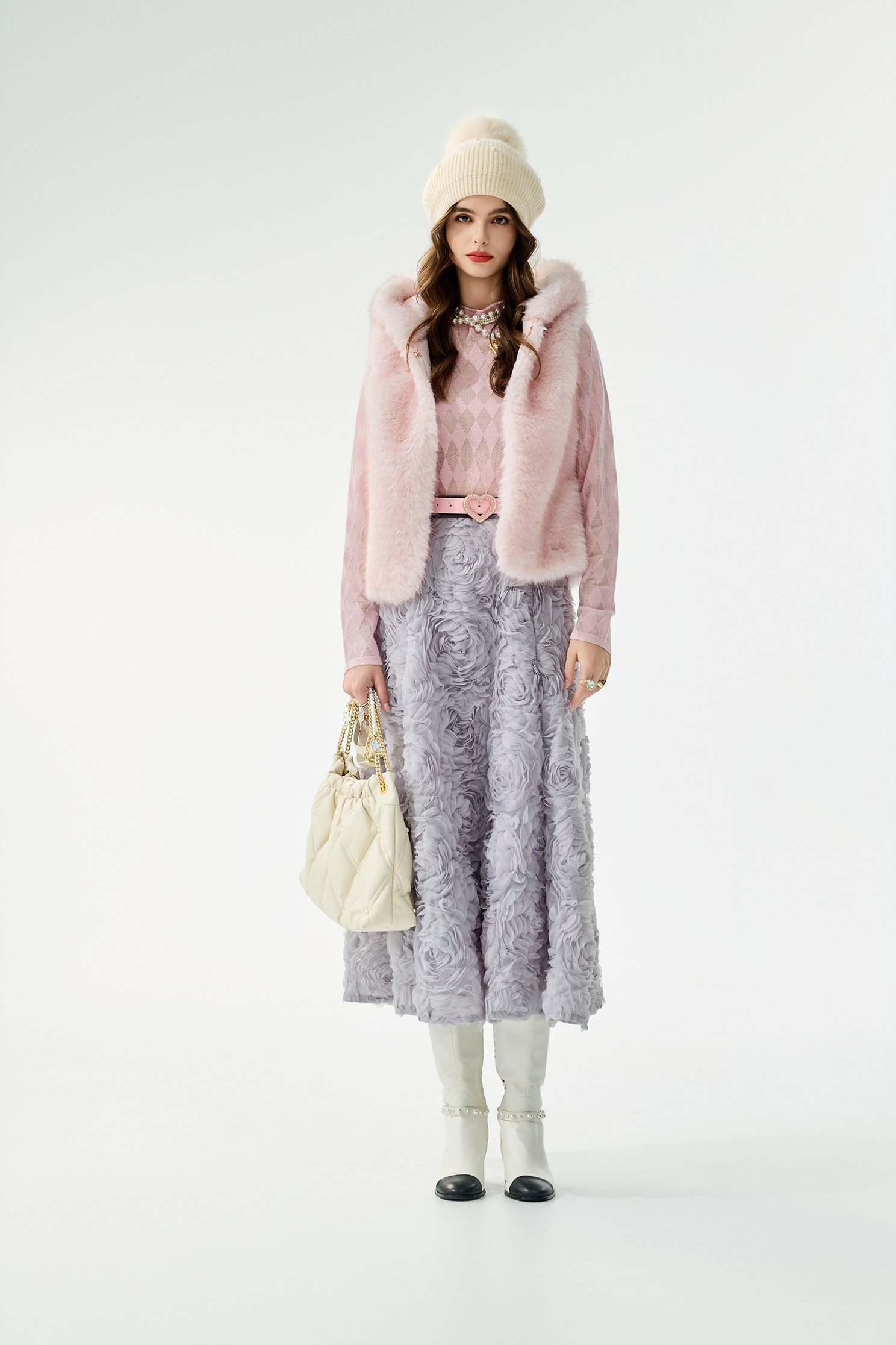 香囊粉仿皮草背心香囊粉仿皮草背心,上班OL穿搭,外套,無袖背心,秋冬穿搭,約會特輯,背心