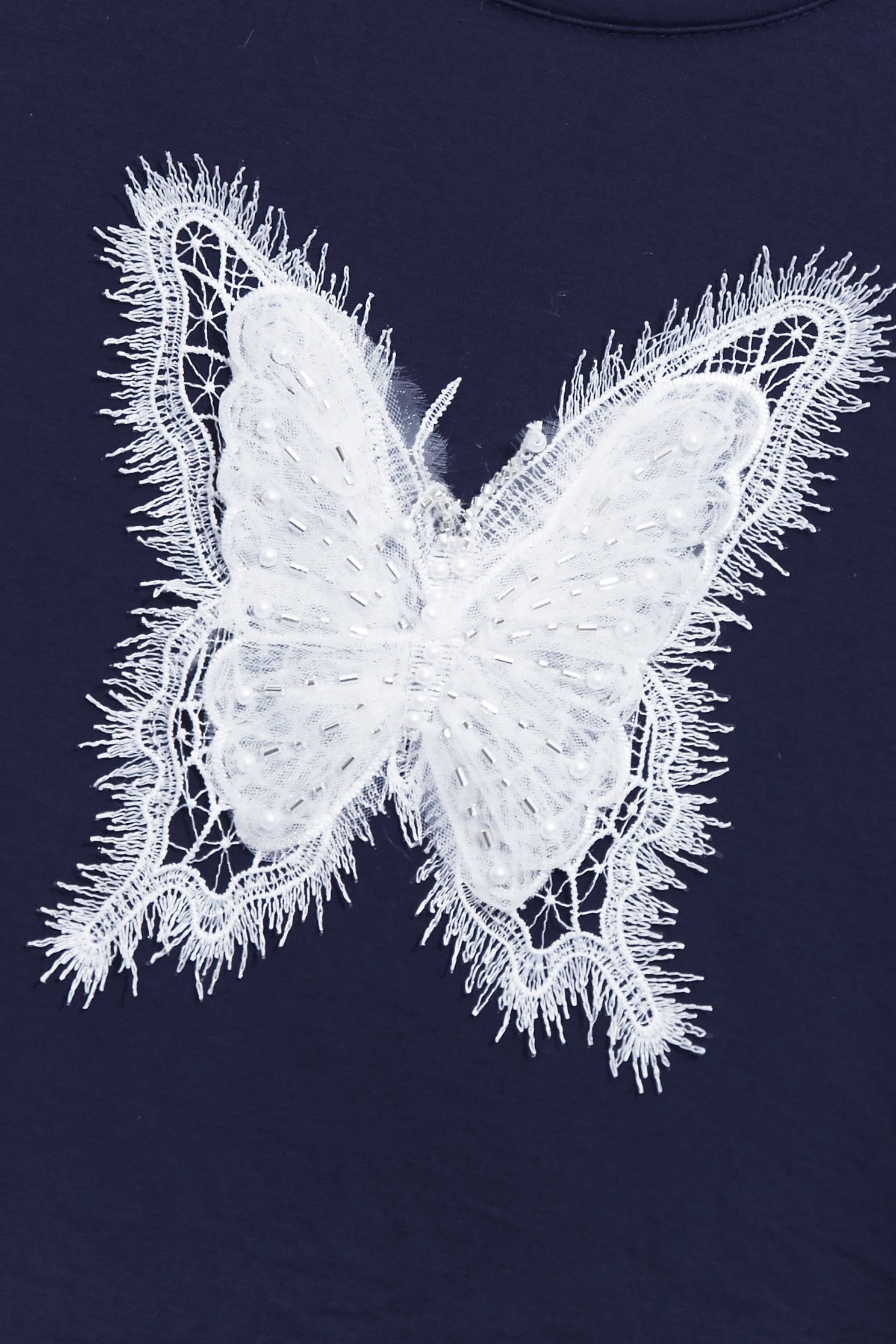 蝴蝶蕾絲造型T恤上衣蝴蝶蕾絲造型T恤上衣,T-Shirt,T恤,上班OL穿搭,上衣,刺繡,秋冬穿搭,約會特輯,蕾絲,蕾絲上衣