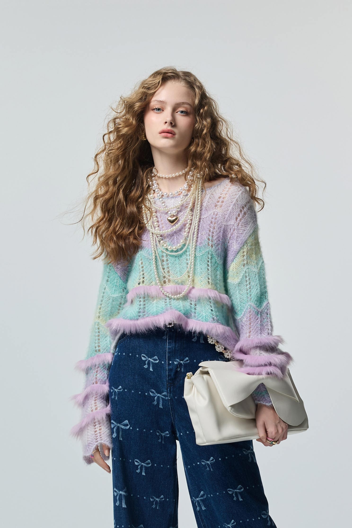 海藍寶石漸層染針織上衣海藍寶石漸層染針織上衣,上衣,秋冬穿搭,針織,針織衫