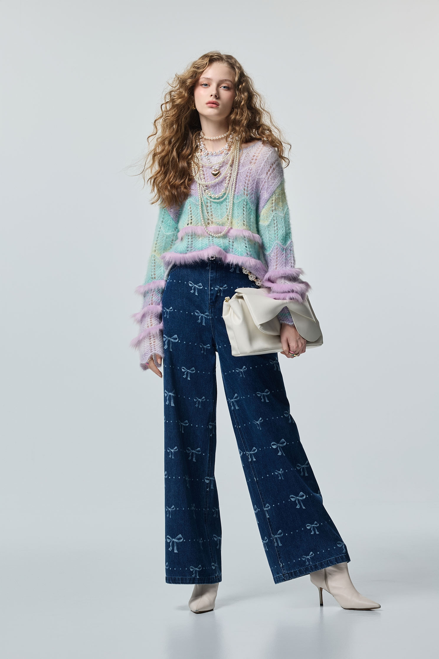 海藍寶石漸層染針織上衣海藍寶石漸層染針織上衣,上衣,秋冬穿搭,針織,針織衫