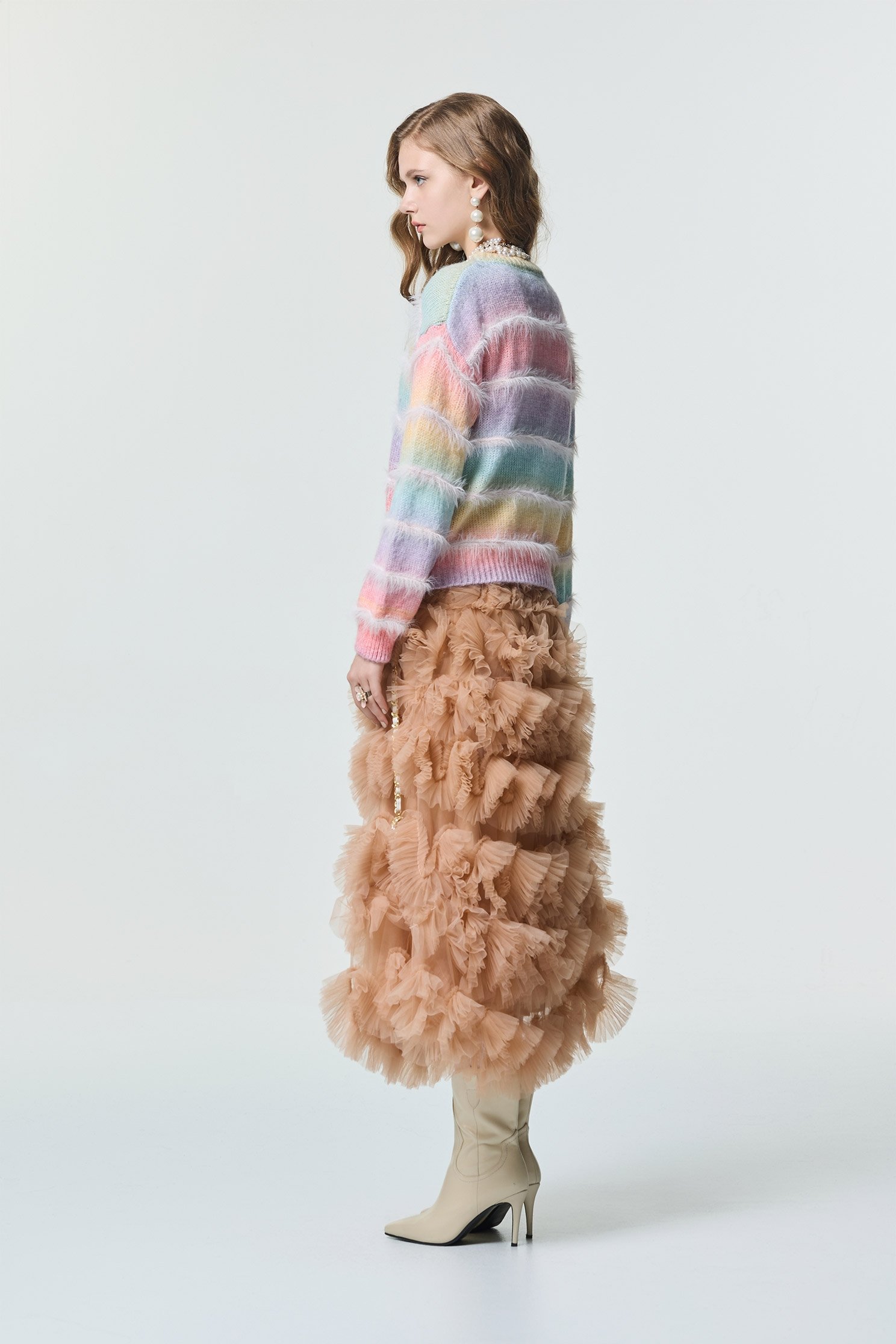 五彩漸層配條針織上衣五彩漸層配條針織上衣,上衣,春夏穿搭,針織,針織衫