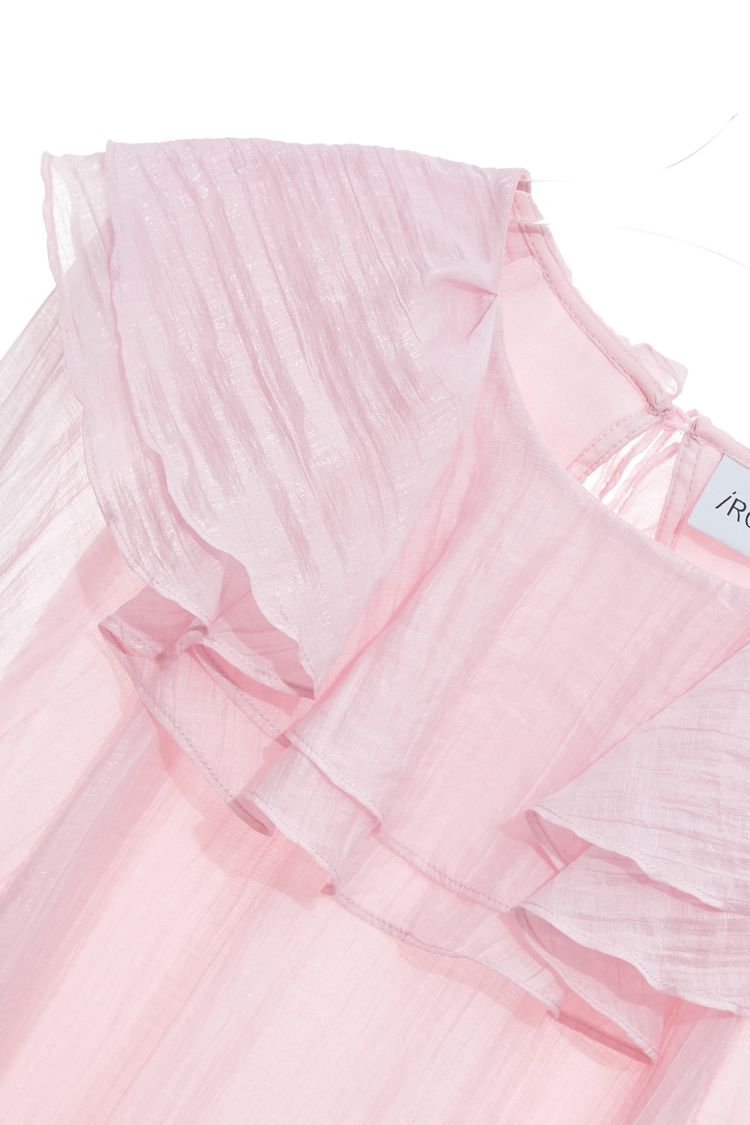 香囊粉光澤感上衣香囊粉光澤感上衣,上衣,春夏穿搭,荷葉