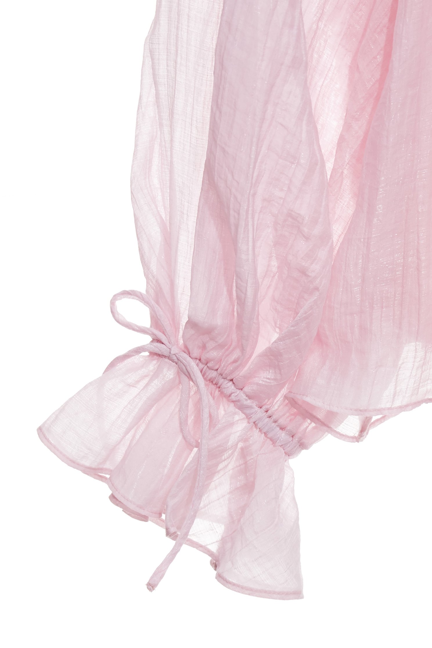 香囊粉光澤感上衣香囊粉光澤感上衣,上衣,春夏穿搭,荷葉