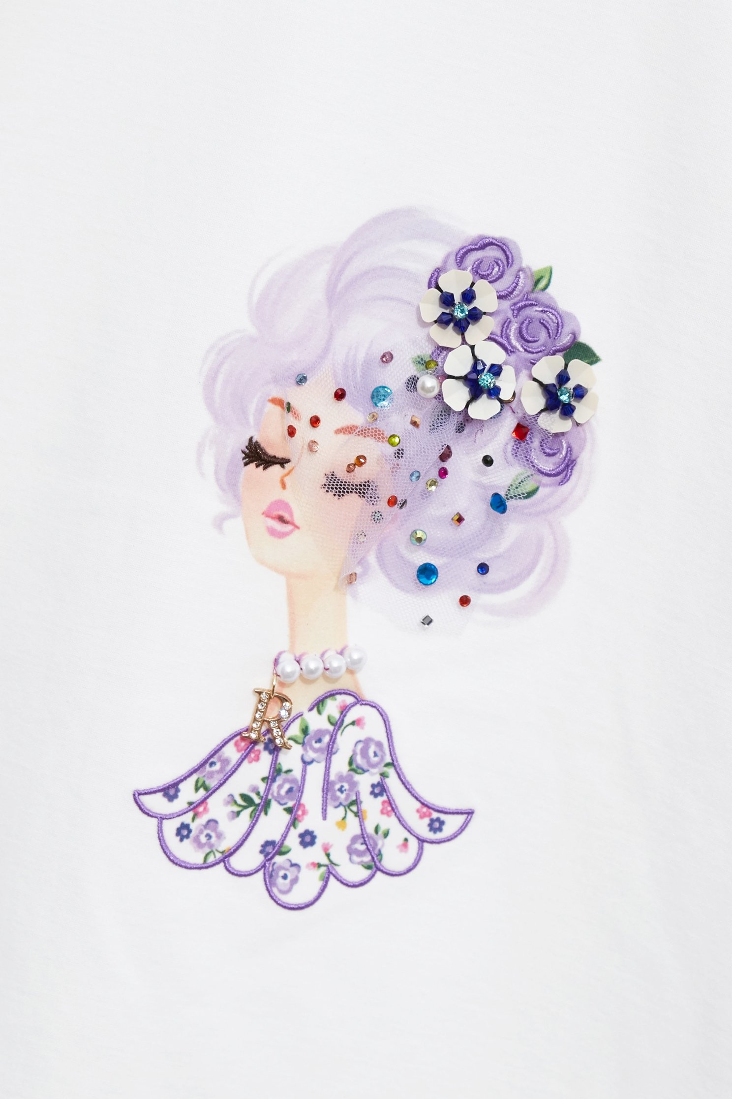 戴英式禮帽美女T恤上衣戴英式禮帽美女T恤上衣,T恤,上衣,刺繡,春夏穿搭,約會特輯,花花世界