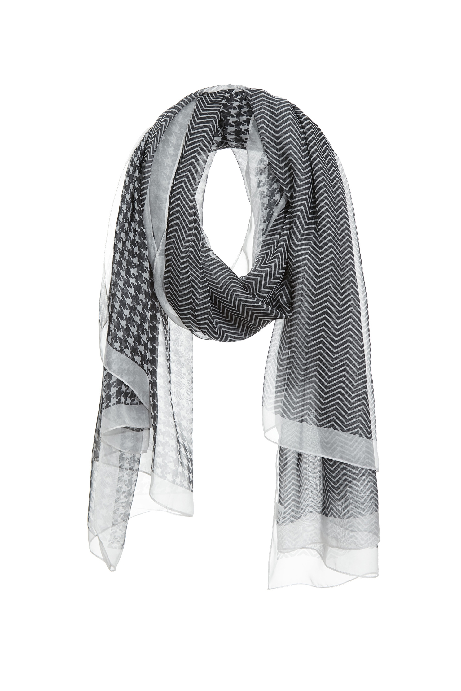 優雅黑白織紋絲巾優雅黑白織紋絲巾,秋冬穿搭