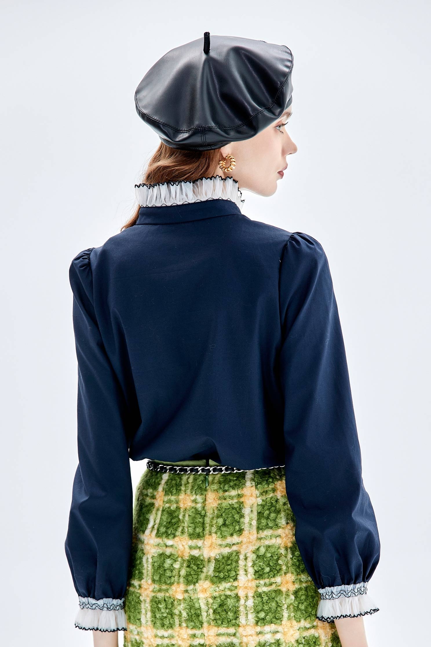 法式貝雷帽法式貝雷帽,皮革,秋冬穿搭